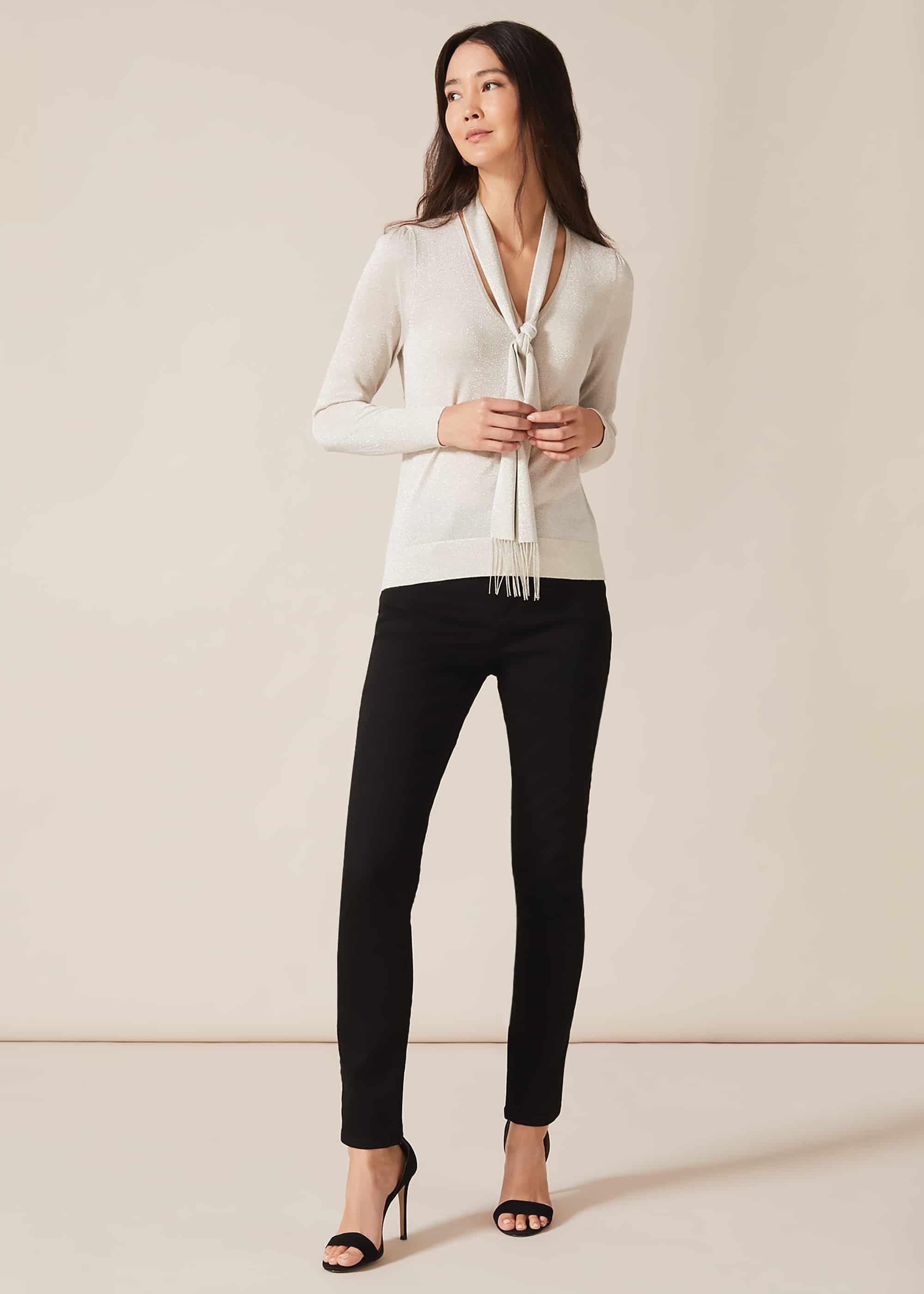 Liz Scarf Tie Knit Top