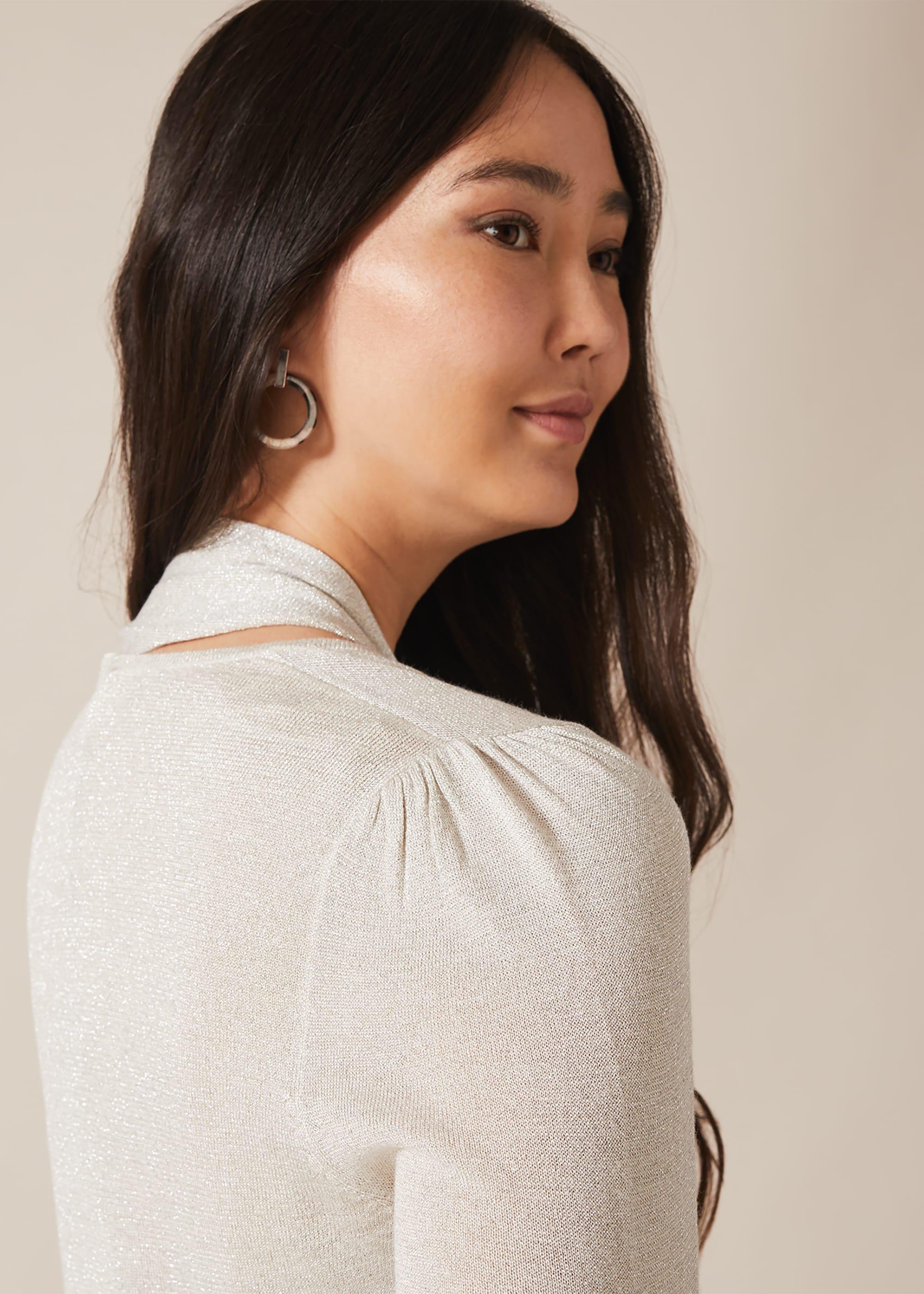 Liz Scarf Tie Knit Top