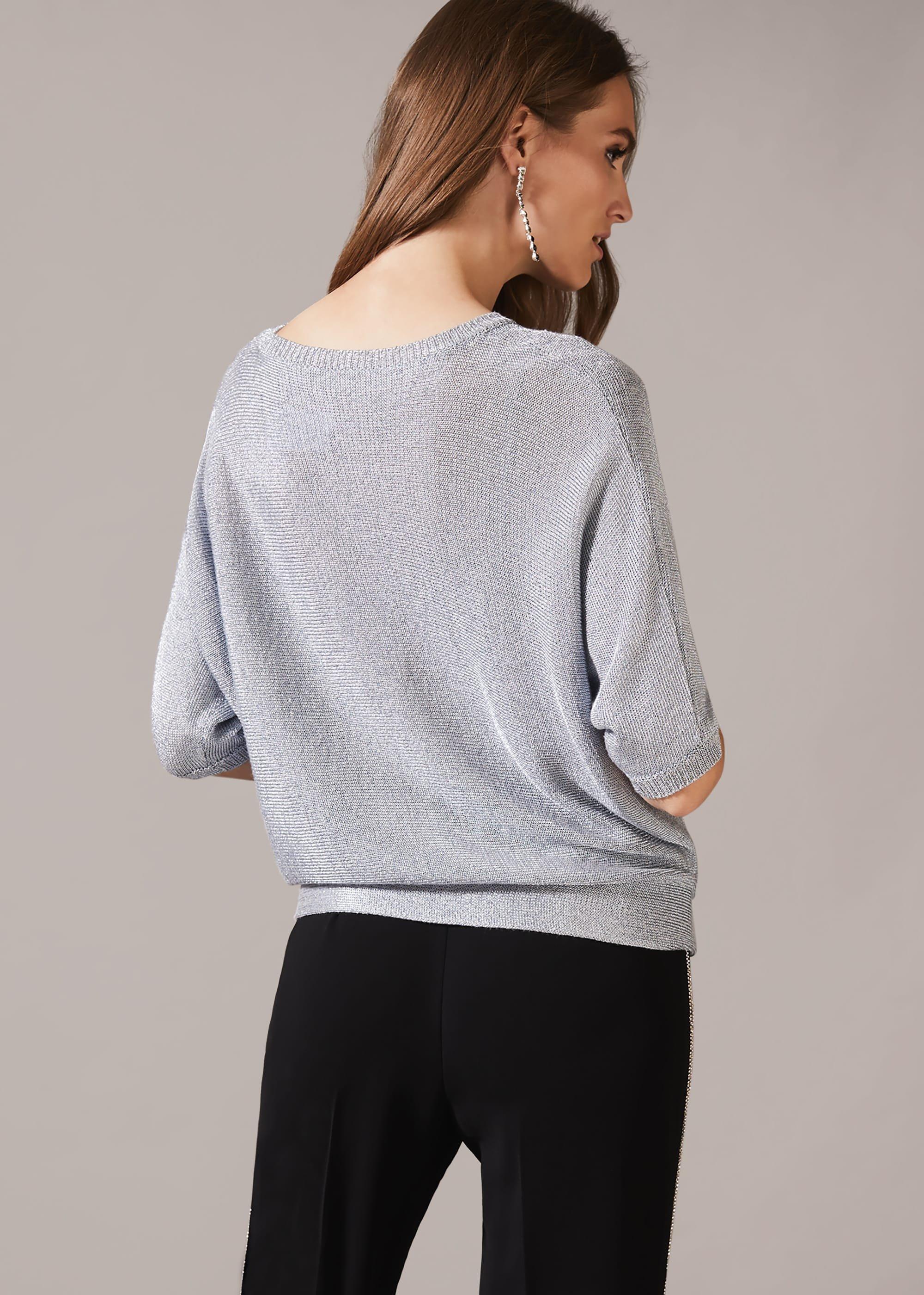 Harper Tie Side Metallic Knit Top