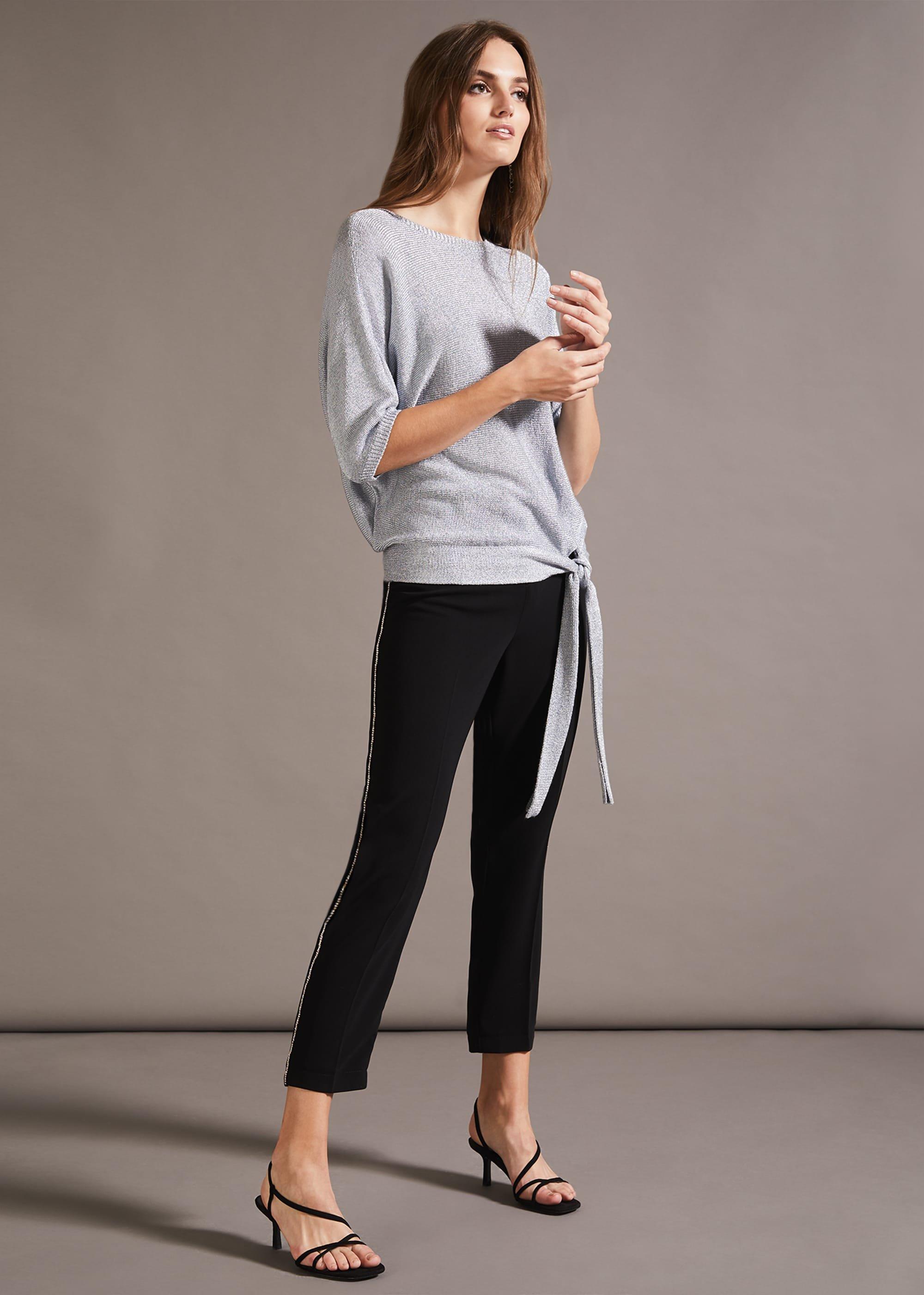 Harper Tie Side Metallic Knit Top