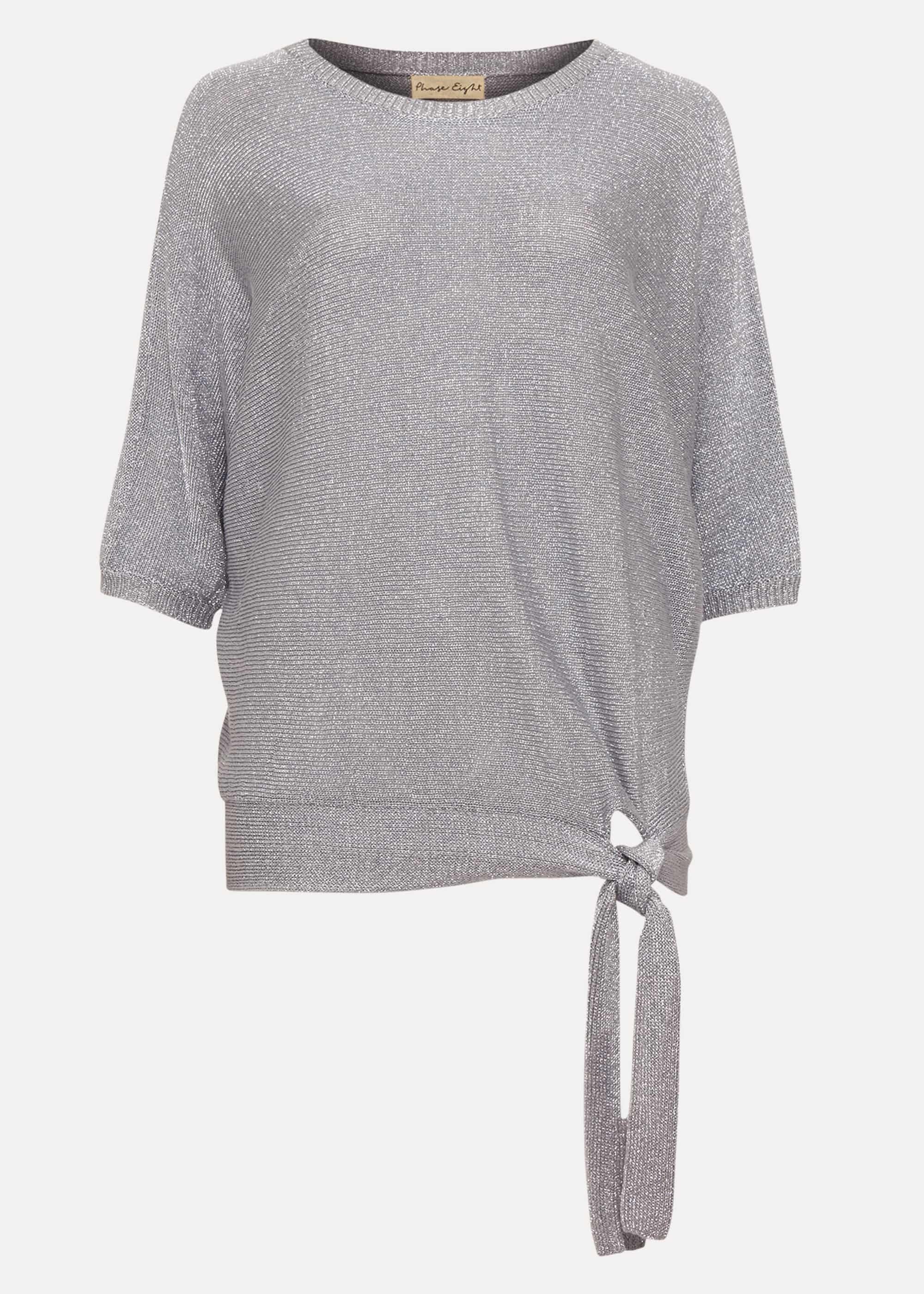 Harper Tie Side Metallic Knit Top