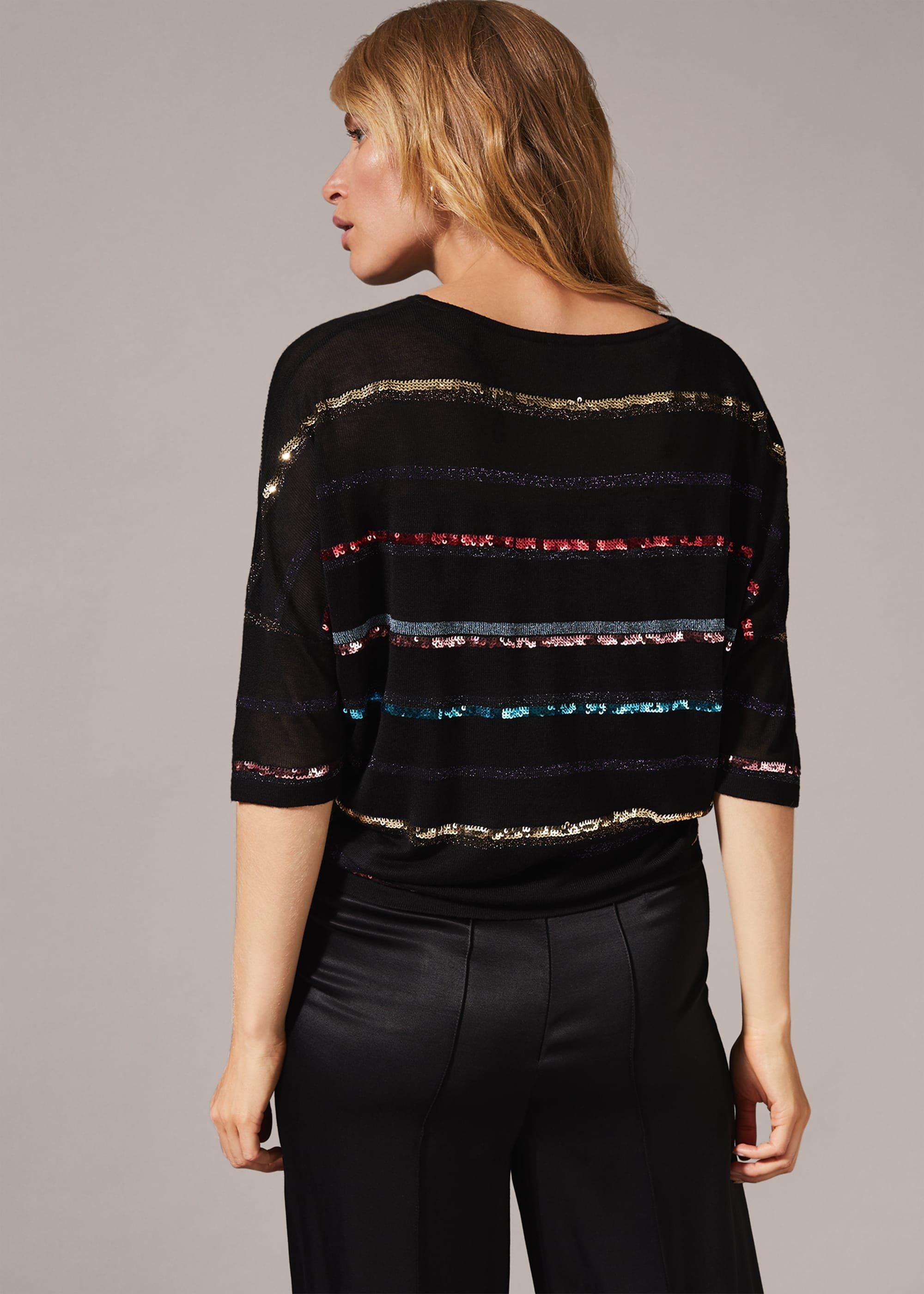 Sandy Sequin Stripe Knit Top