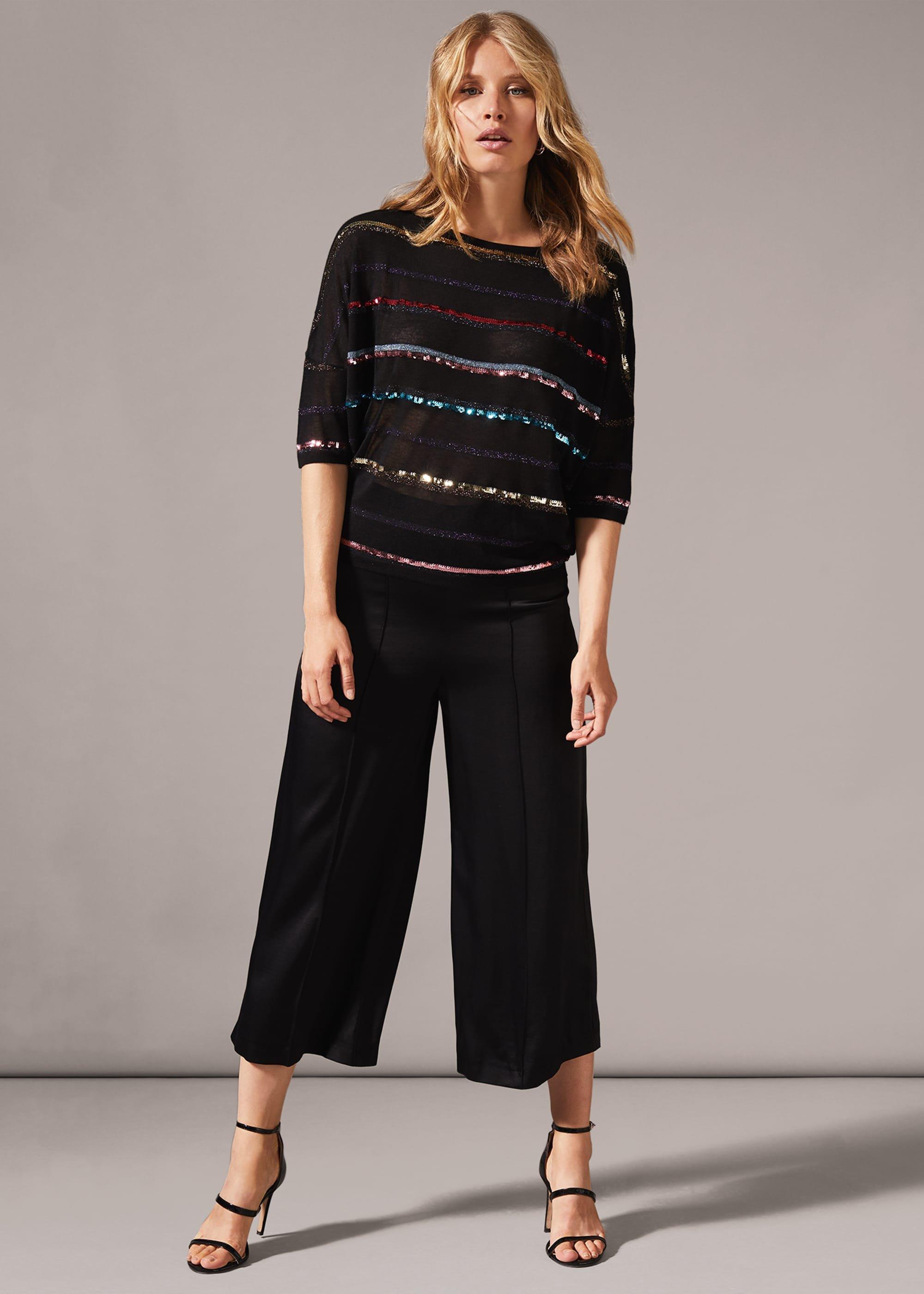 Sandy Sequin Stripe Knit Top