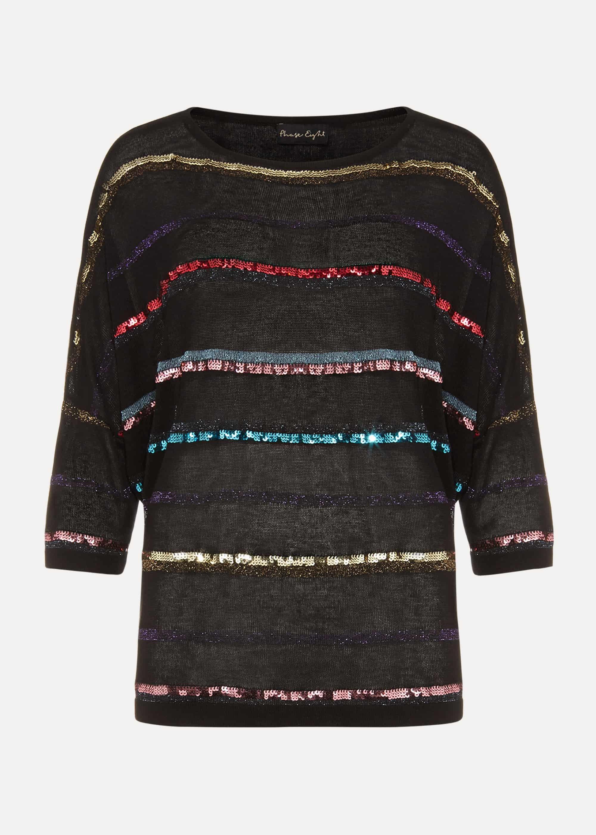 Sandy Sequin Stripe Knit Top