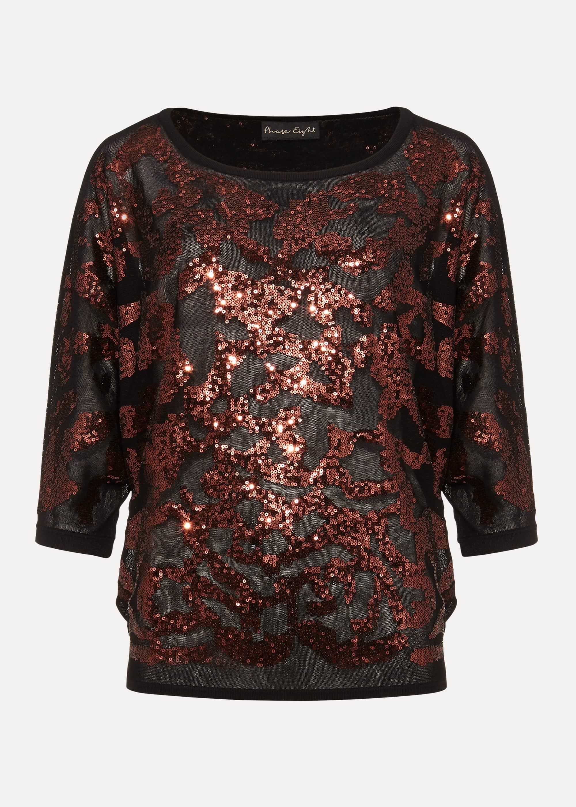 Sakina Sequin Smudge Knit Top