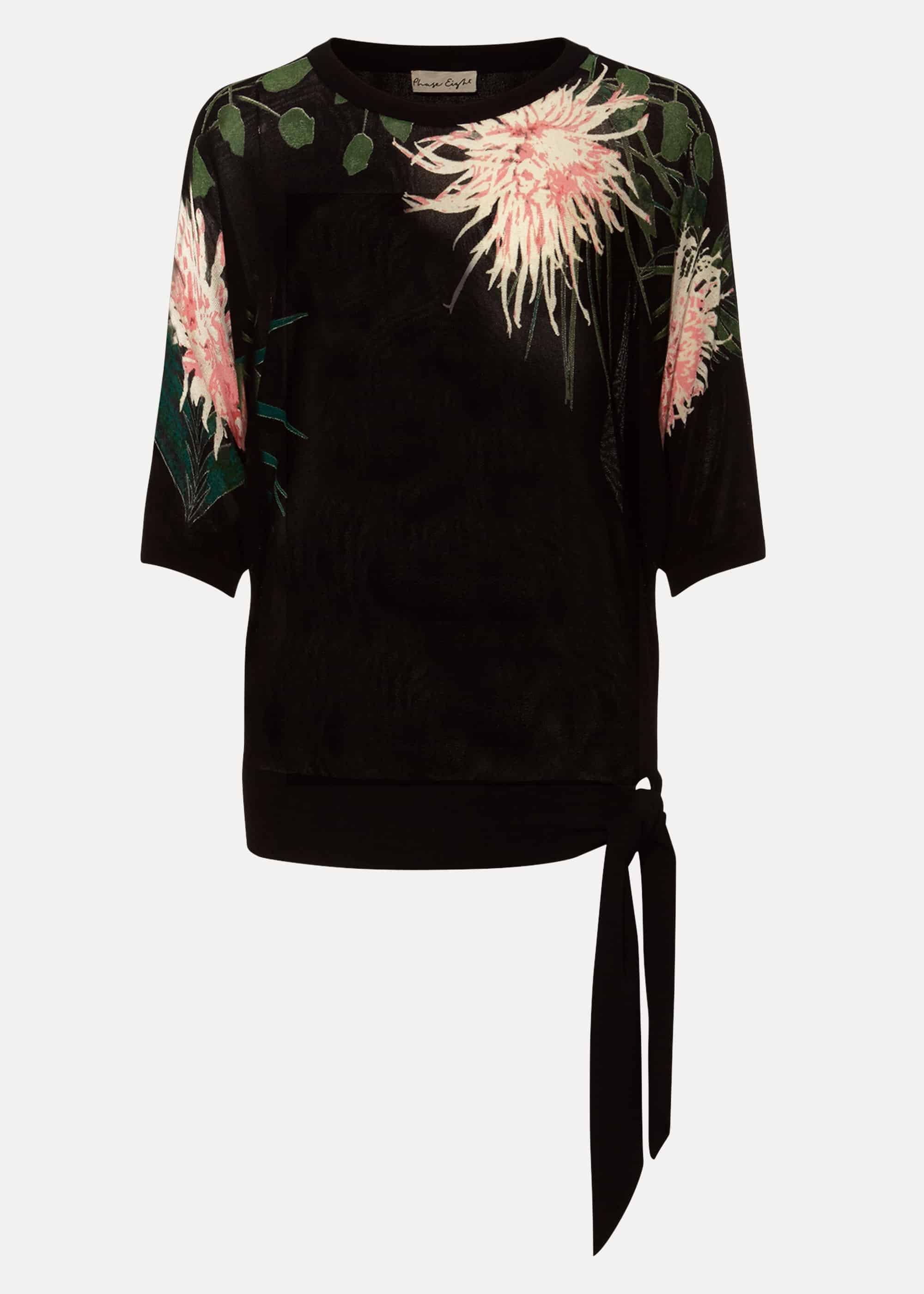 Breanna Floral Tie Side Knit Top