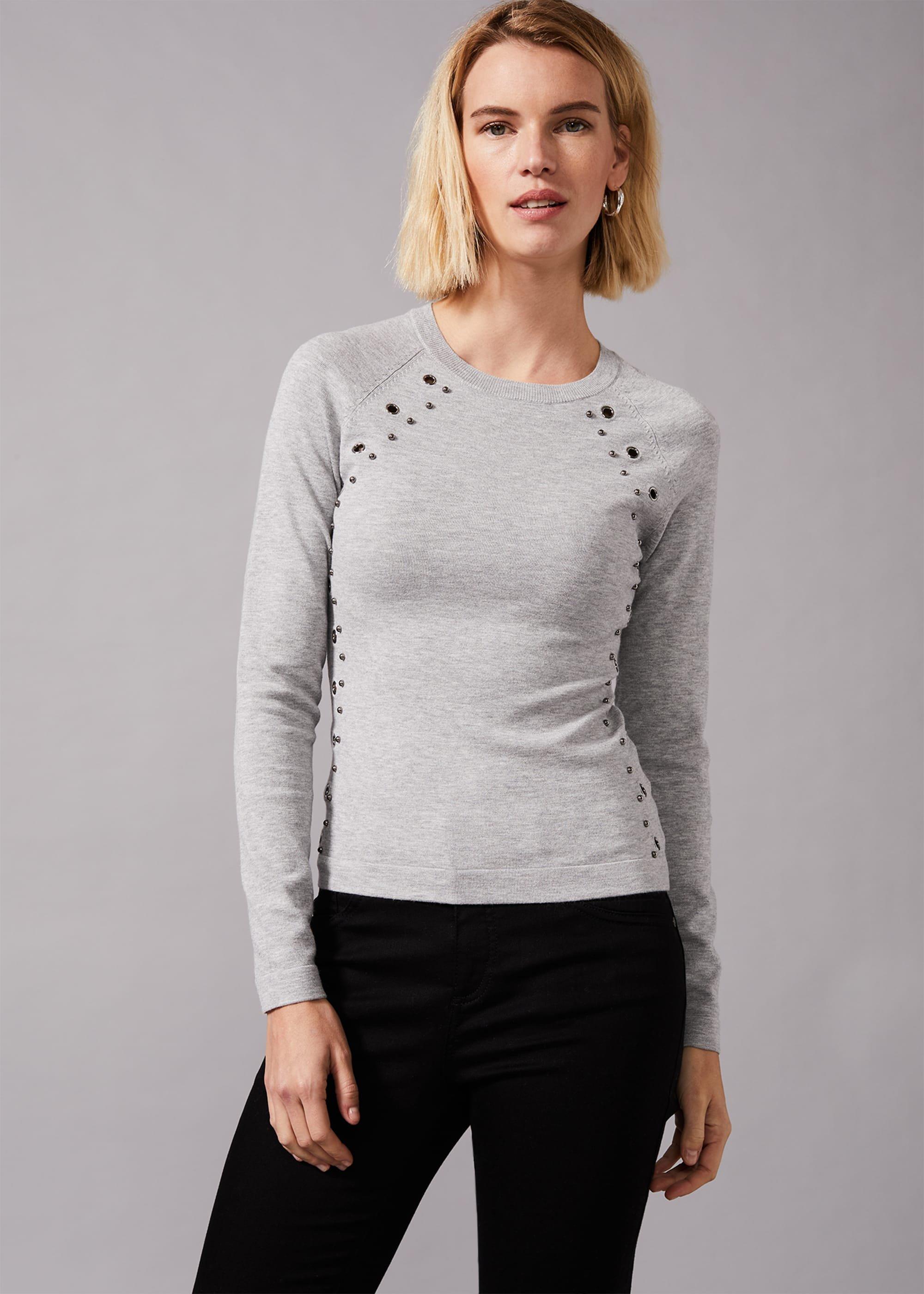 Eva Eyelet Embellished Knit Jumper