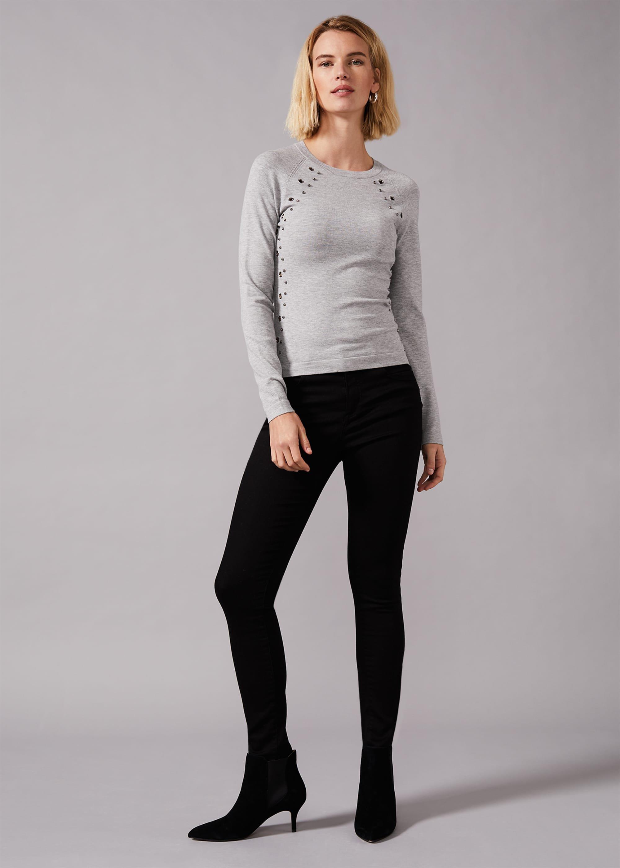 Eva Eyelet Embellished Knit Jumper