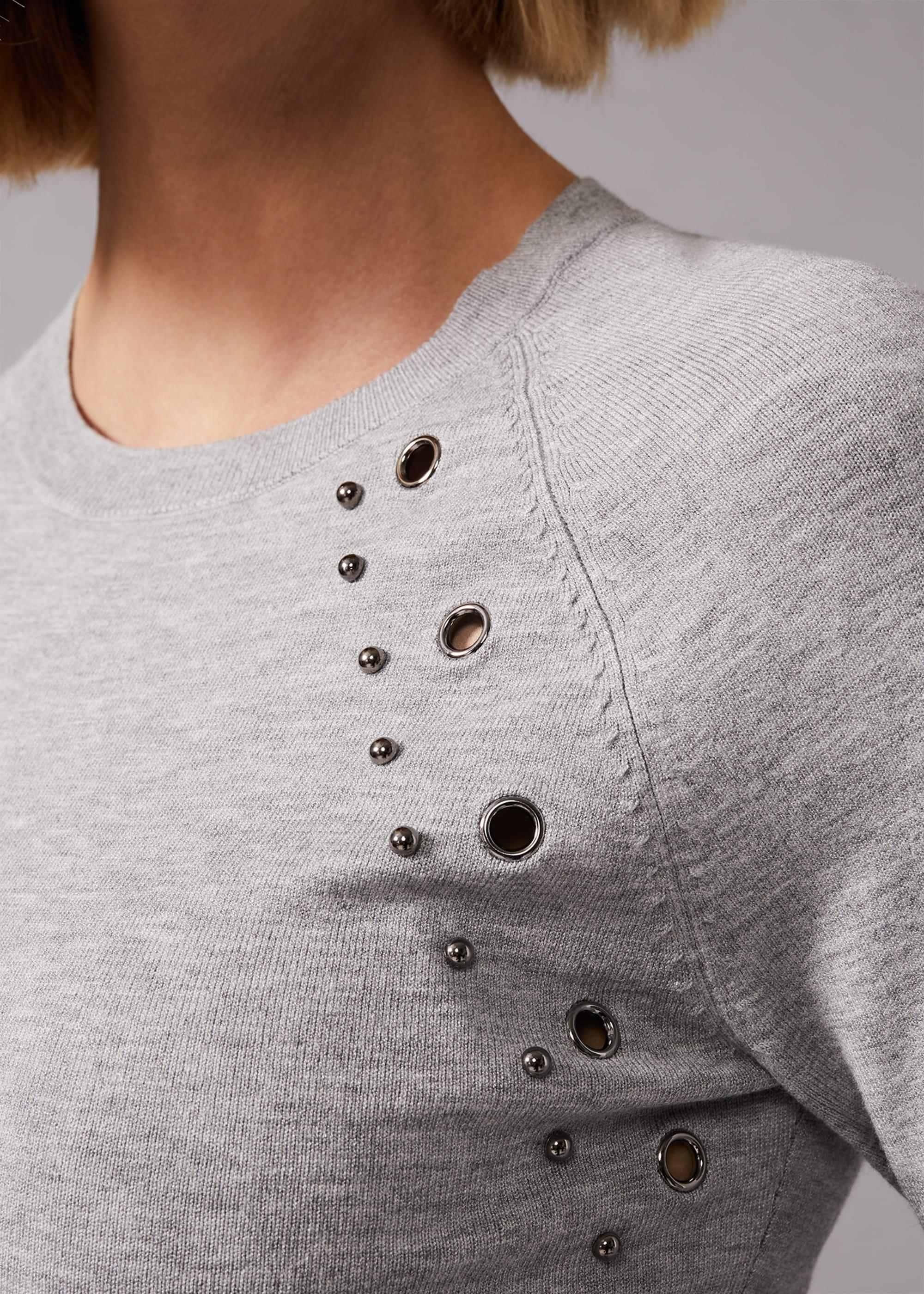 Eva Eyelet Embellished Knit Jumper