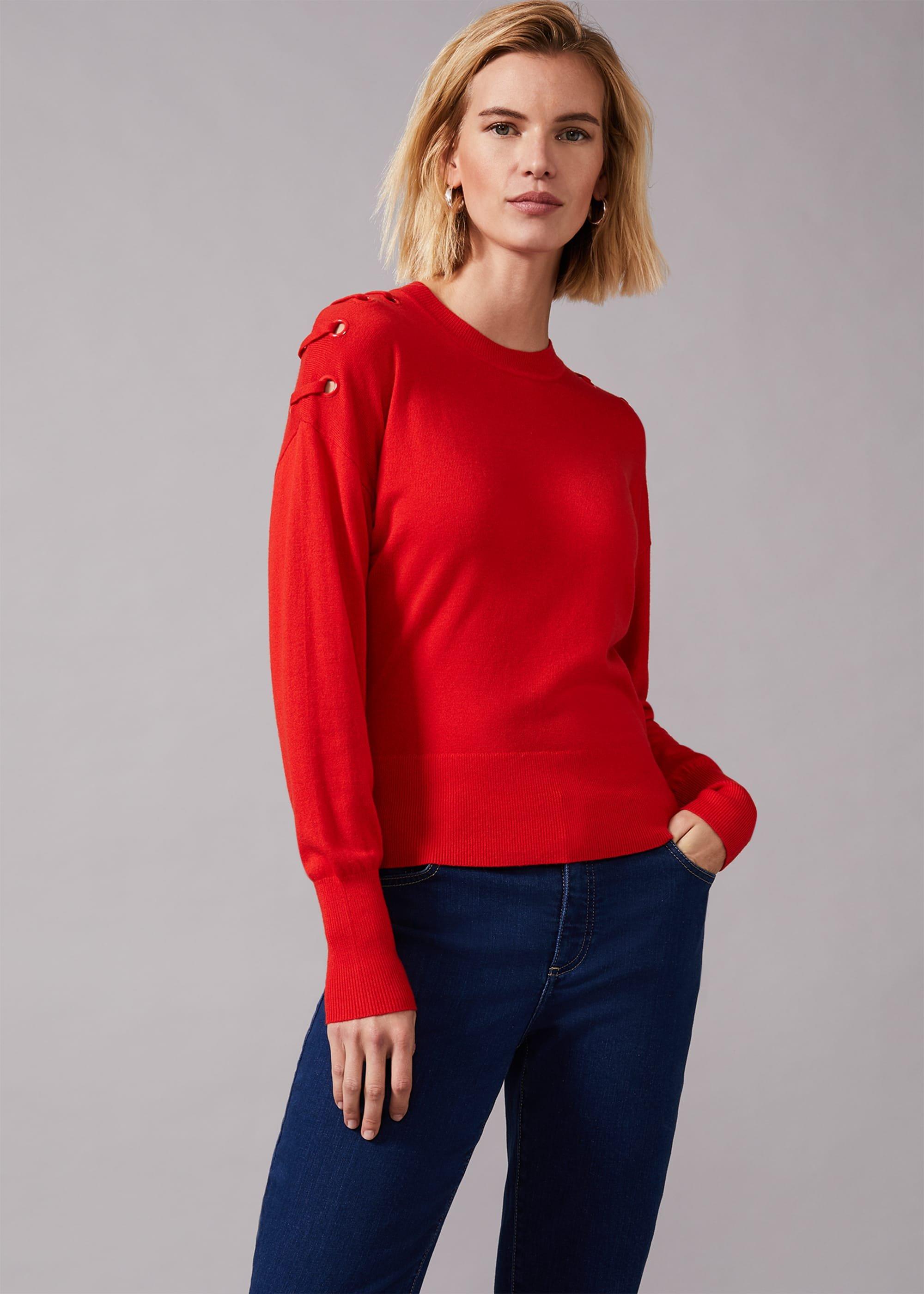 Essie Eyelet Shoulder Knit Jumper