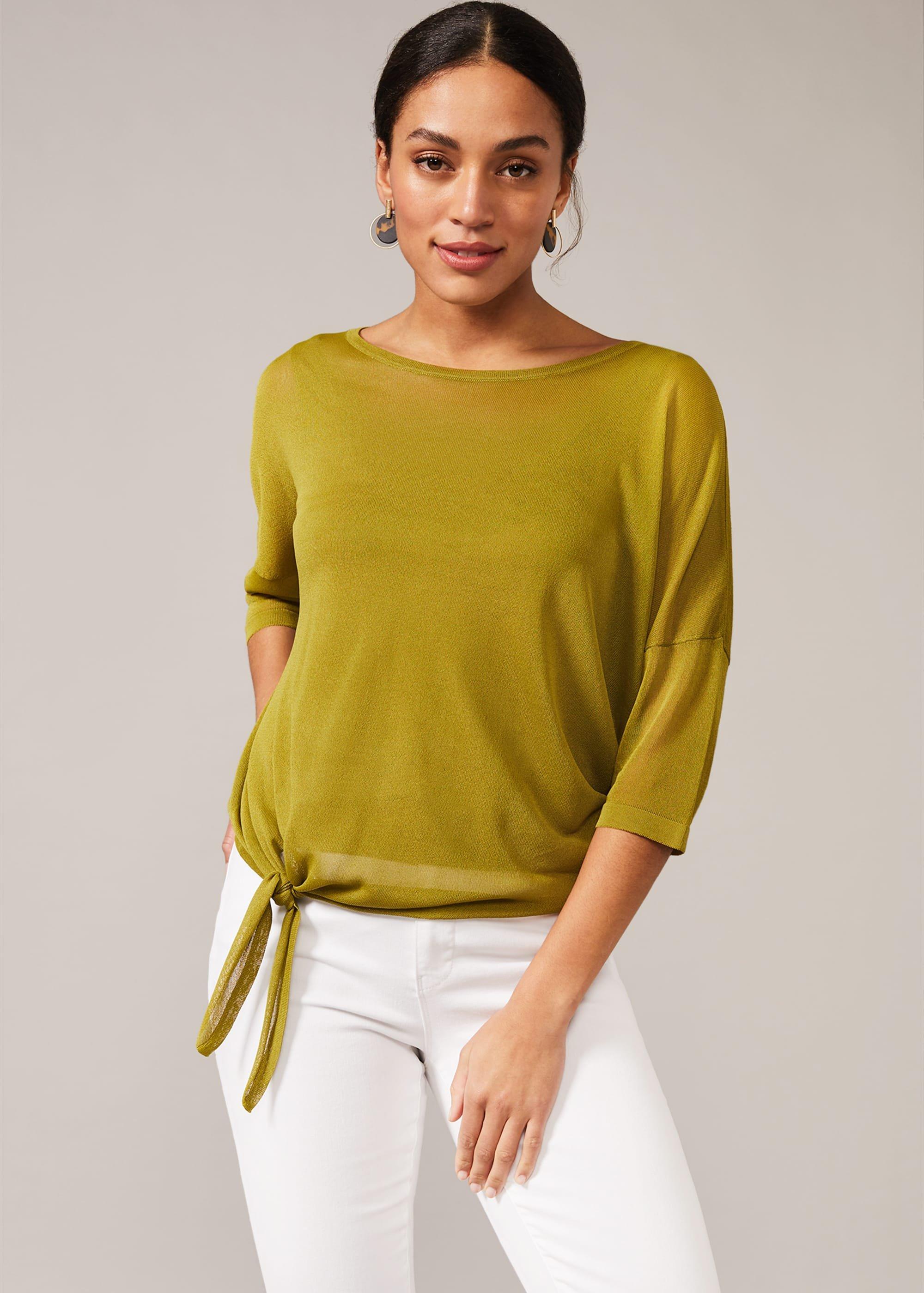 Nat Tie Side Knit Top