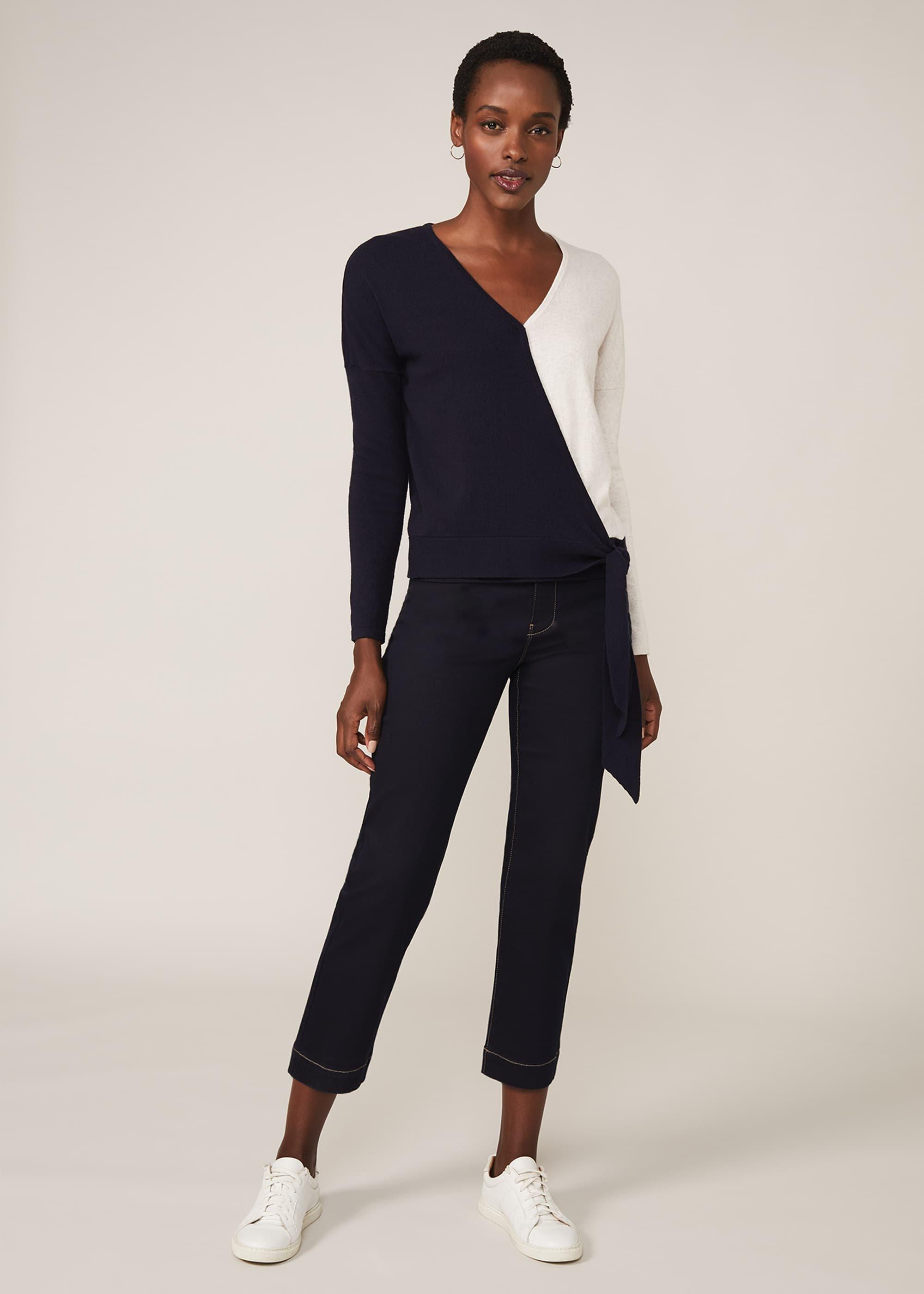 Maliah Colourblock Wrap Knit Top