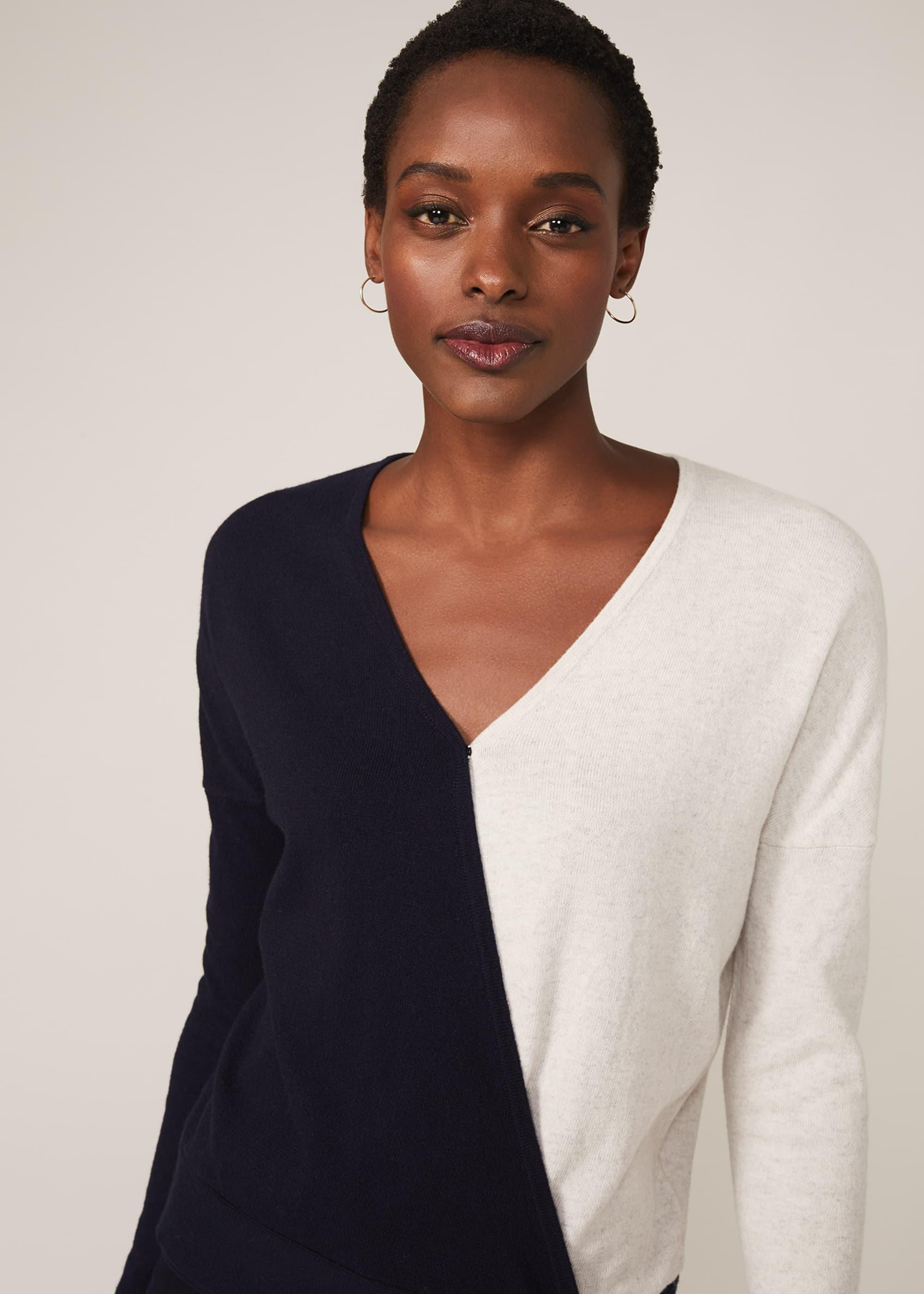 Maliah Colourblock Wrap Knit Top