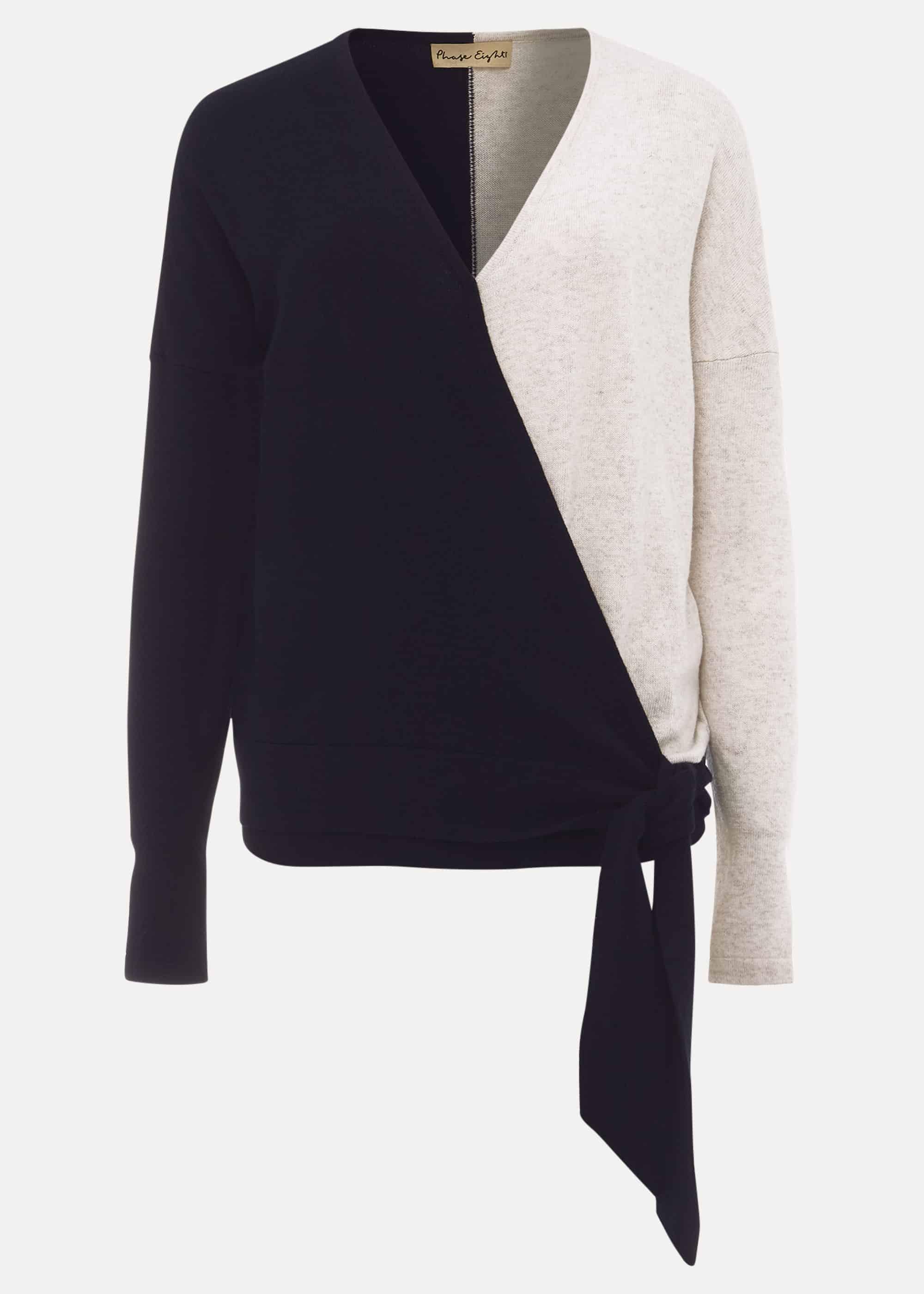 Maliah Colourblock Wrap Knit Top