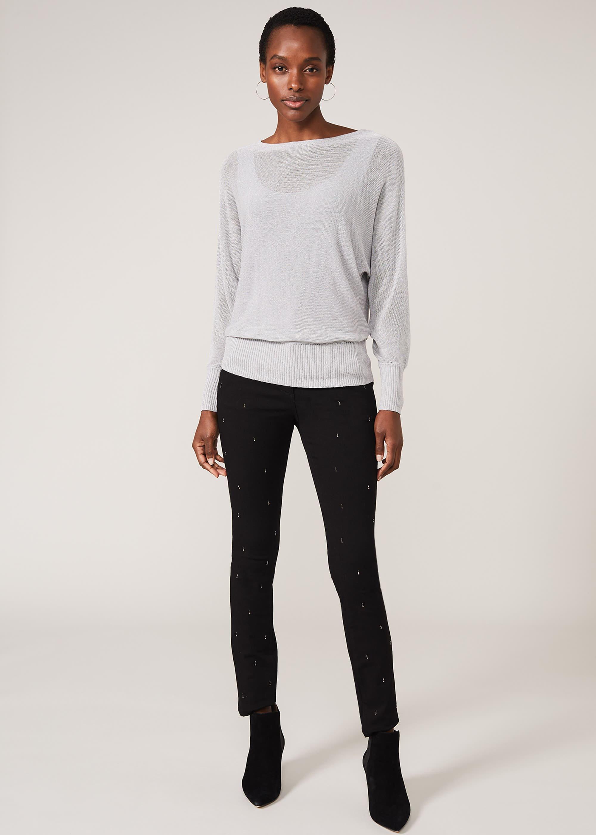 Eydie Metallic Knit Top