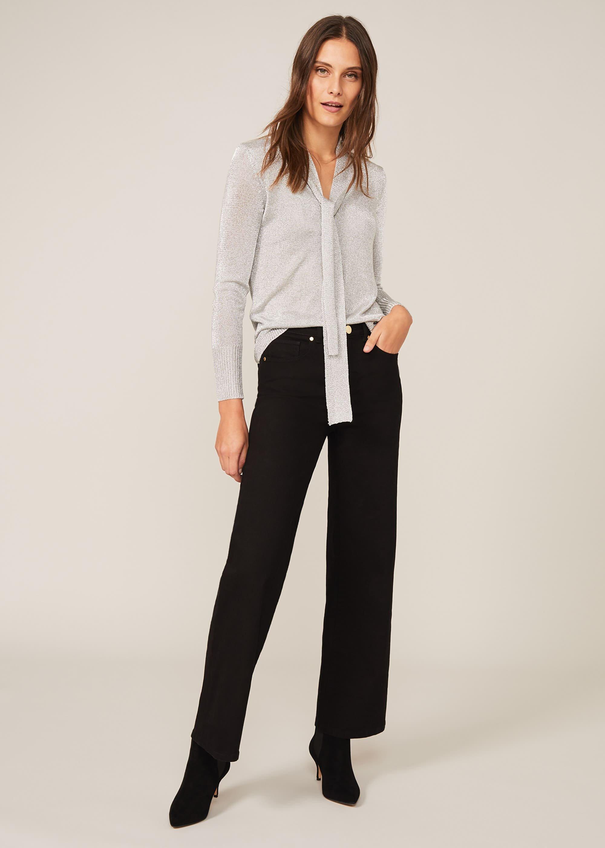 Matil Metallic Scarf Knit Top