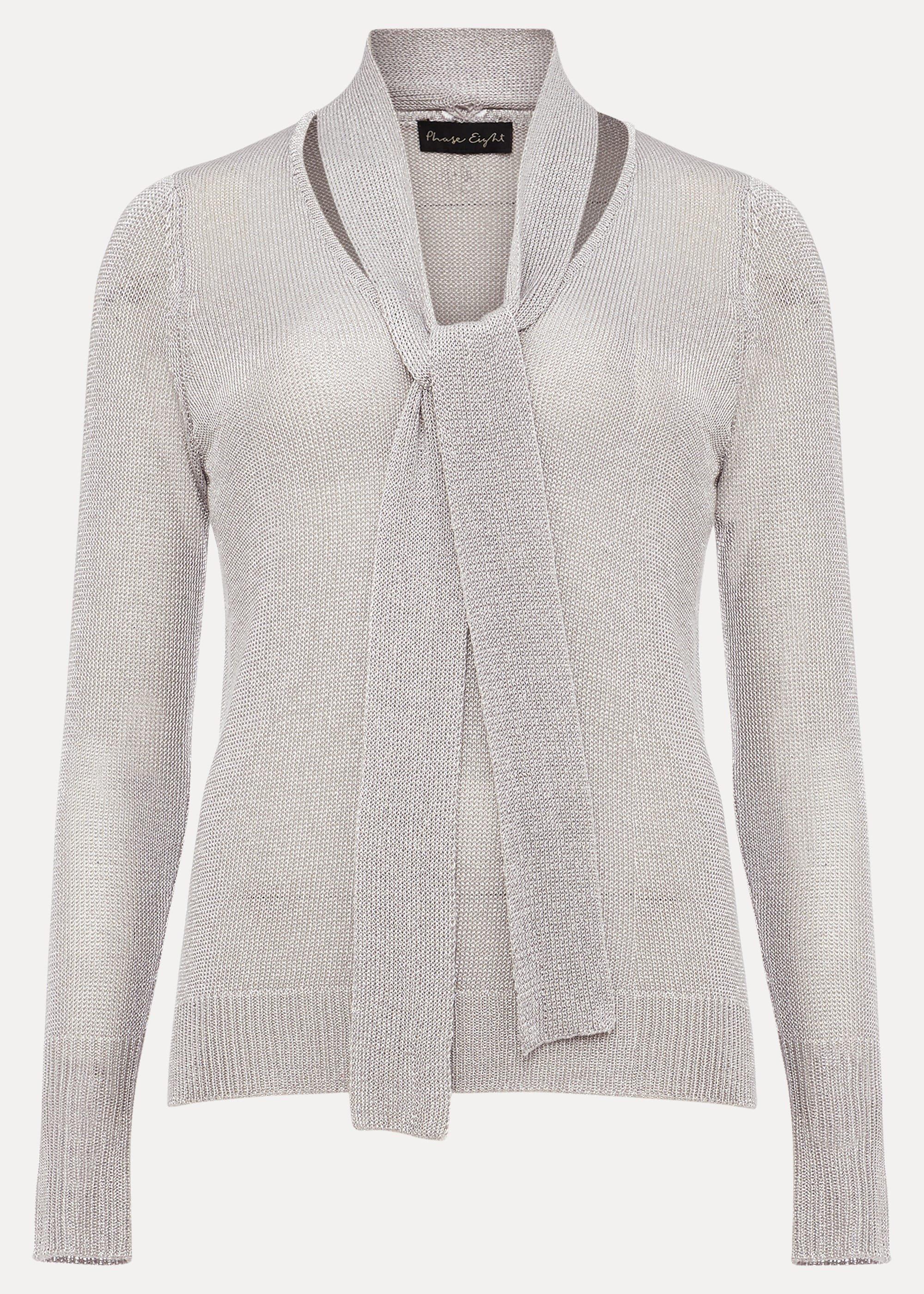 Matil Metallic Scarf Knit Top