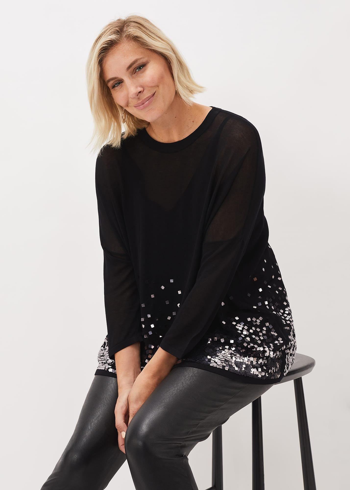 Erela Sequin Knit Top