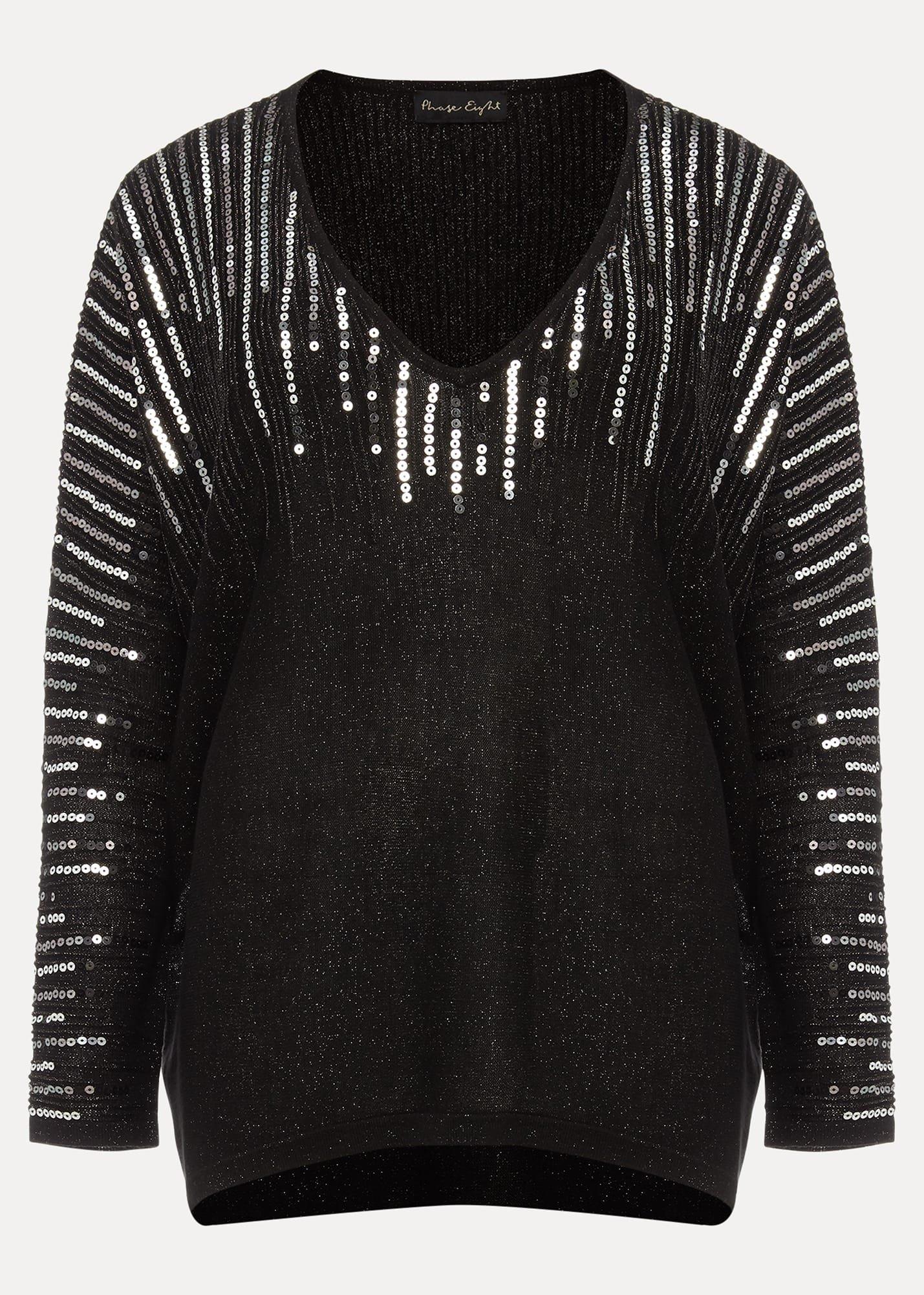 Jouri Sequin Shimmer Knit Top
