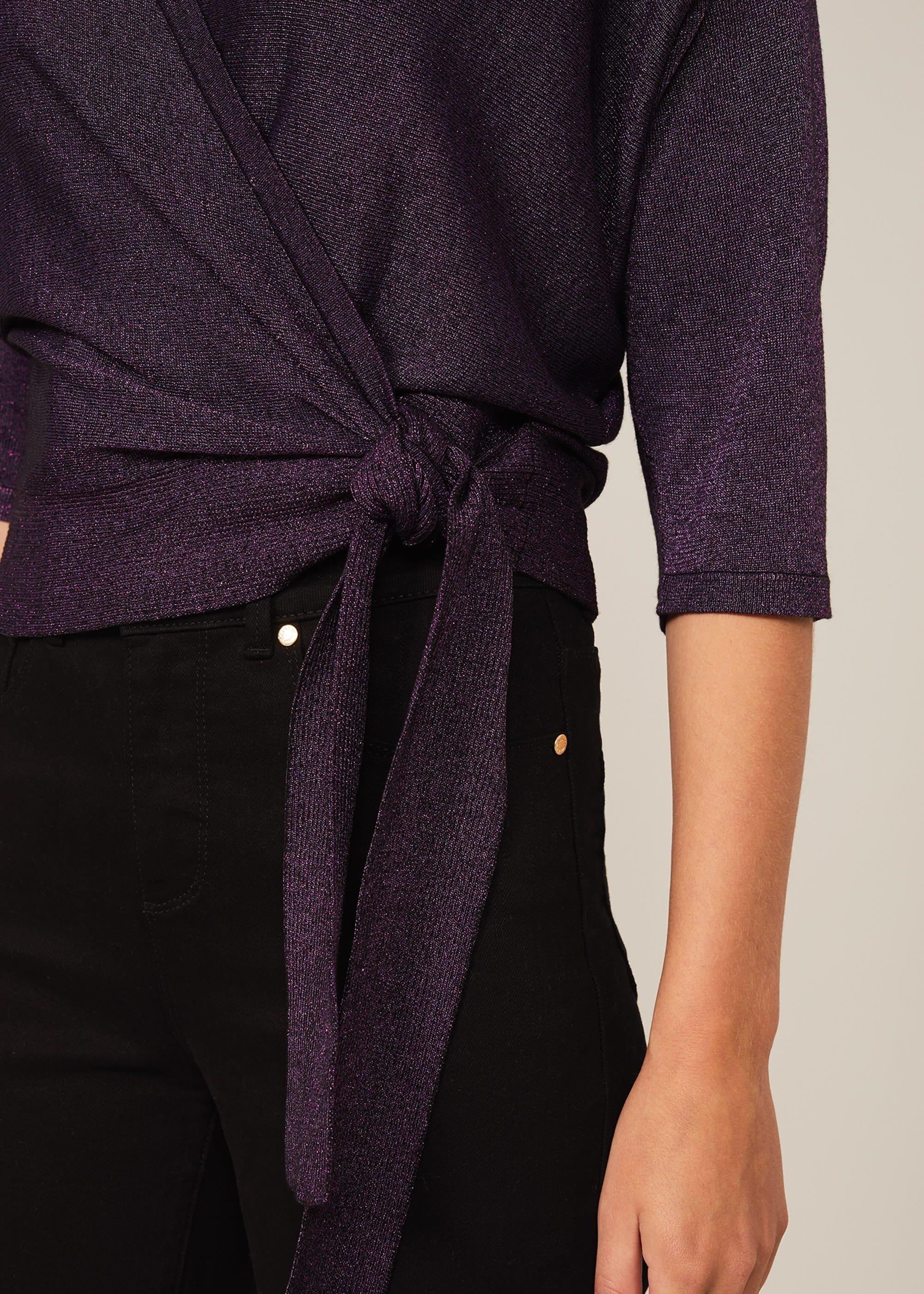Harper Shimmer Wrap Knit Top