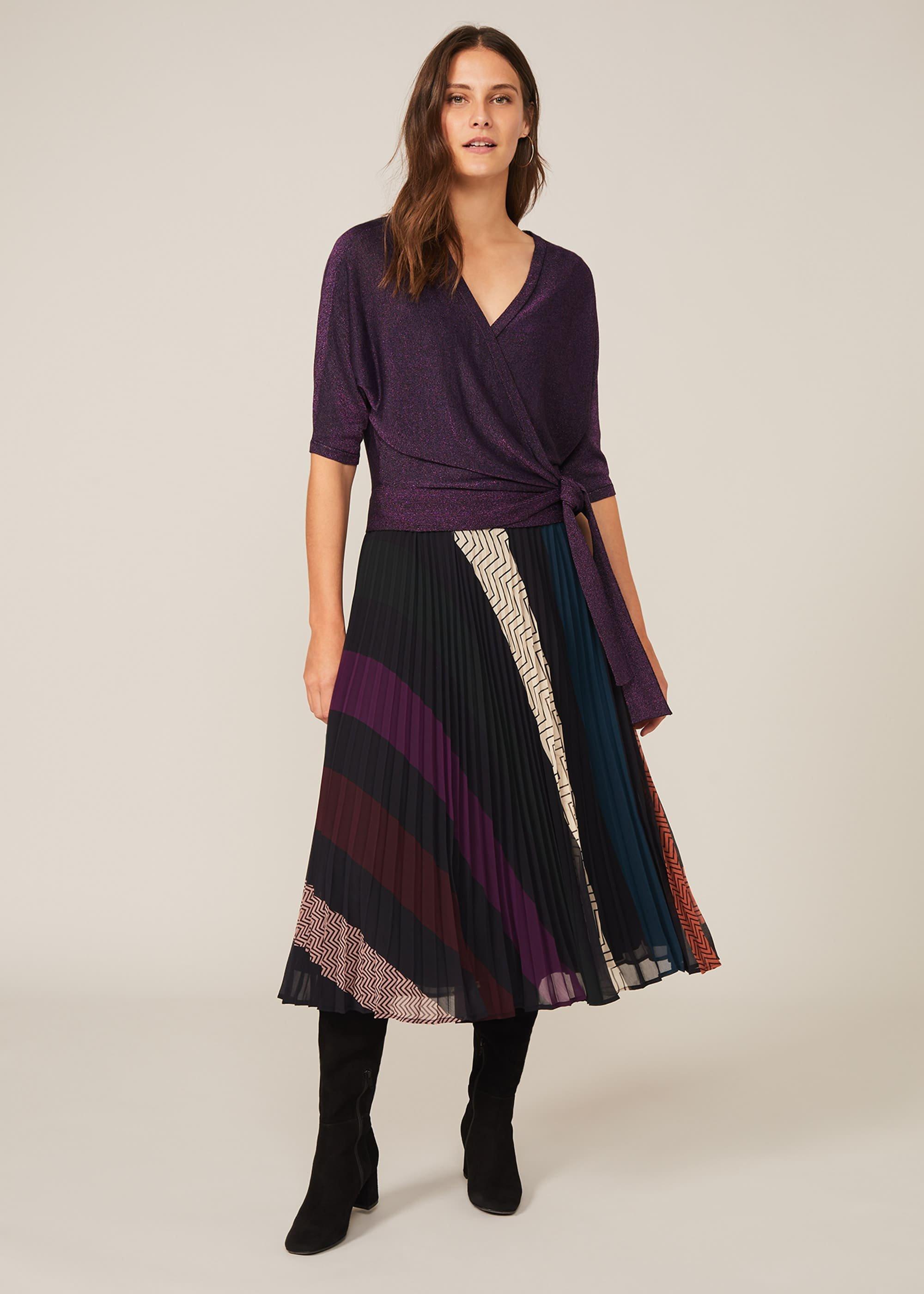 Harper Shimmer Wrap Knit Top