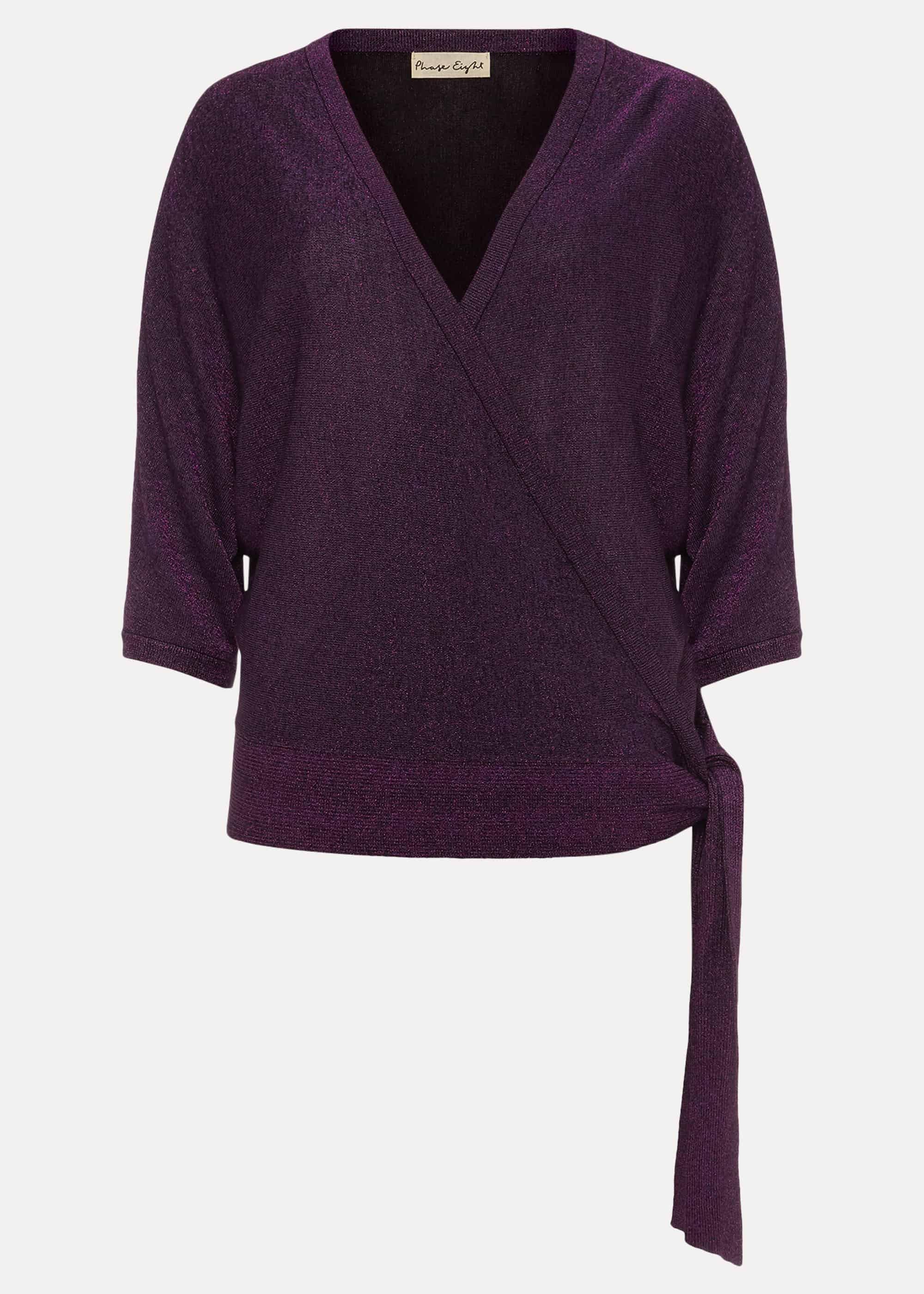Harper Shimmer Wrap Knit Top