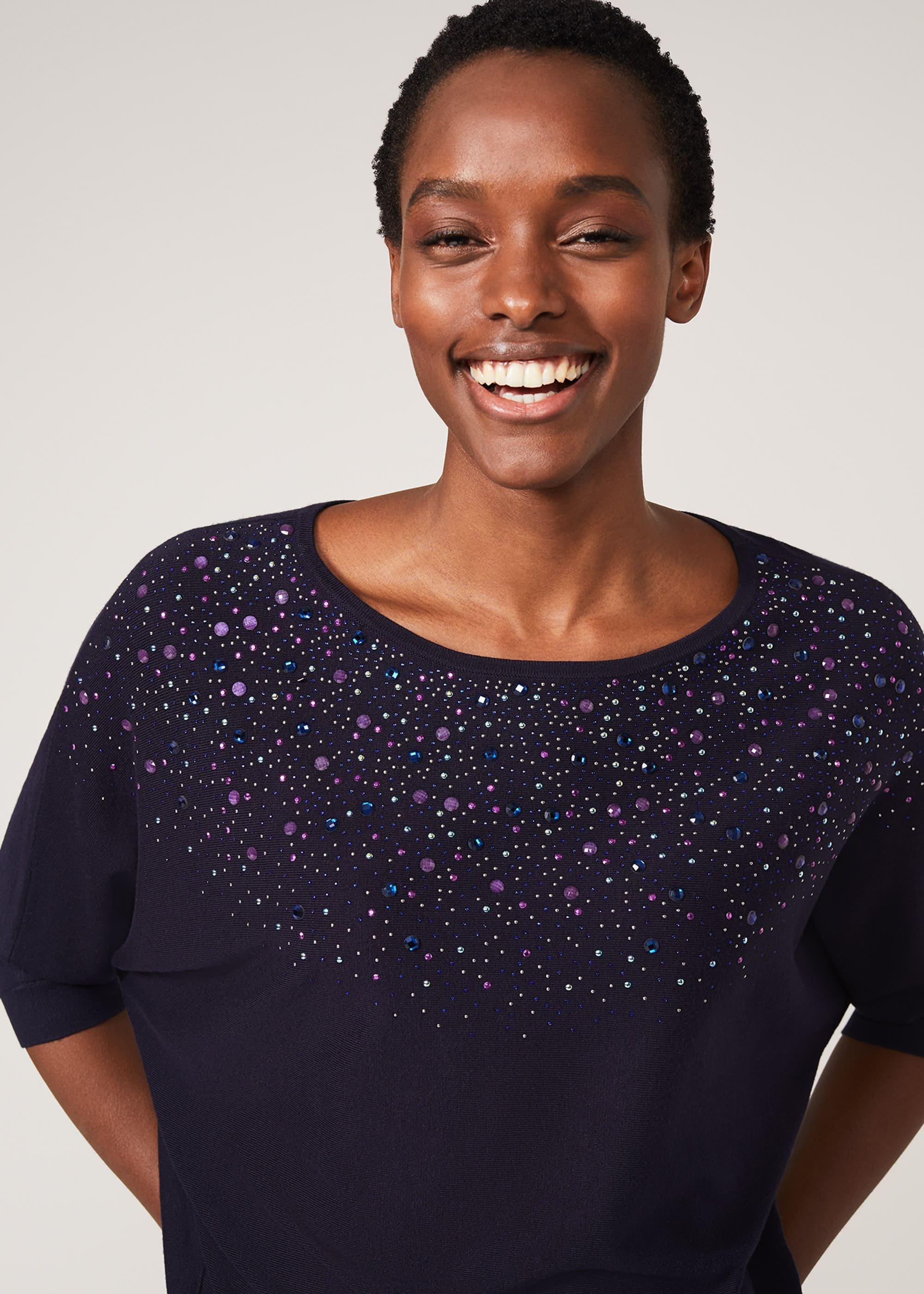 Cristine Embellished Knit Top