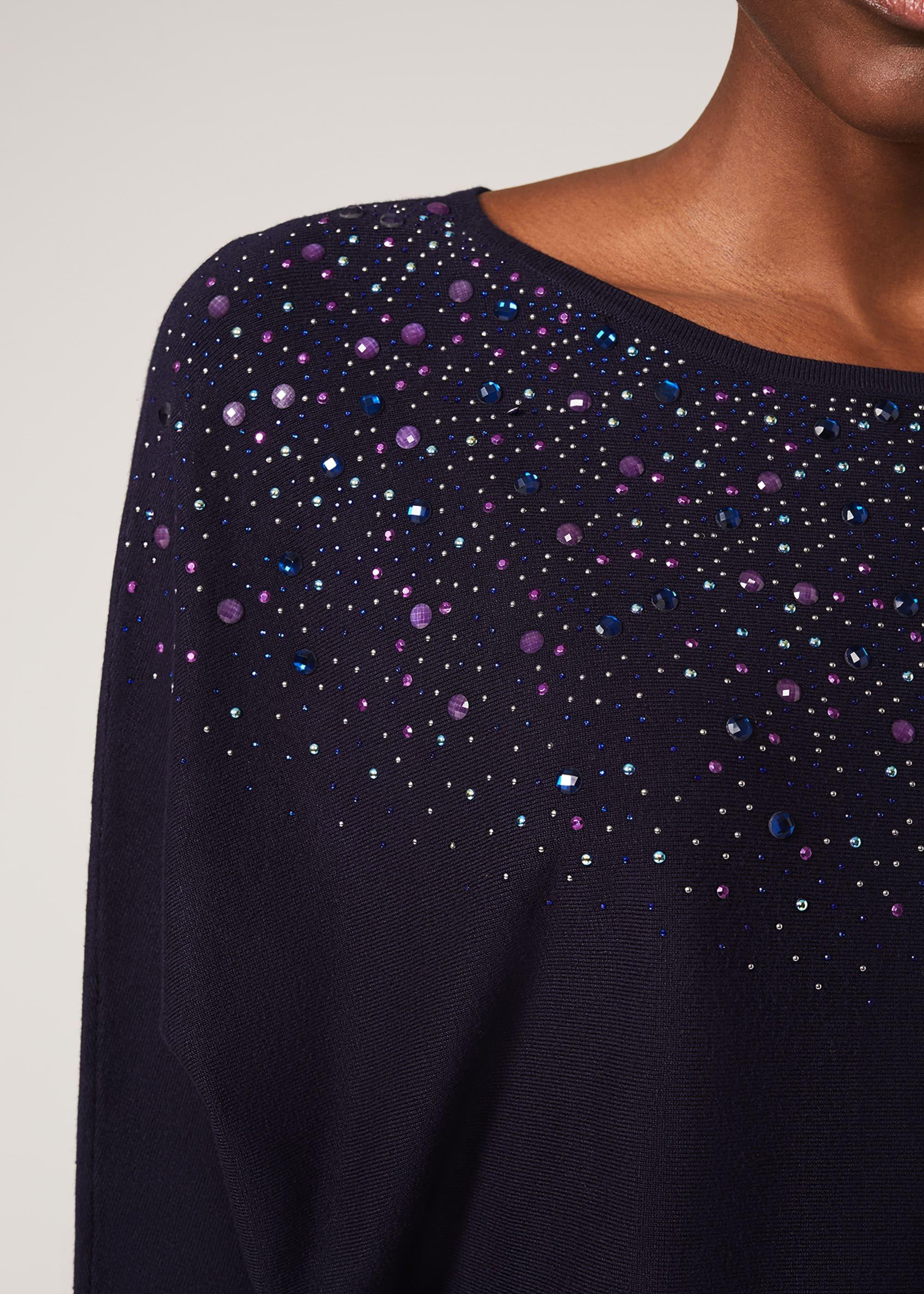 Cristine Embellished Knit Top