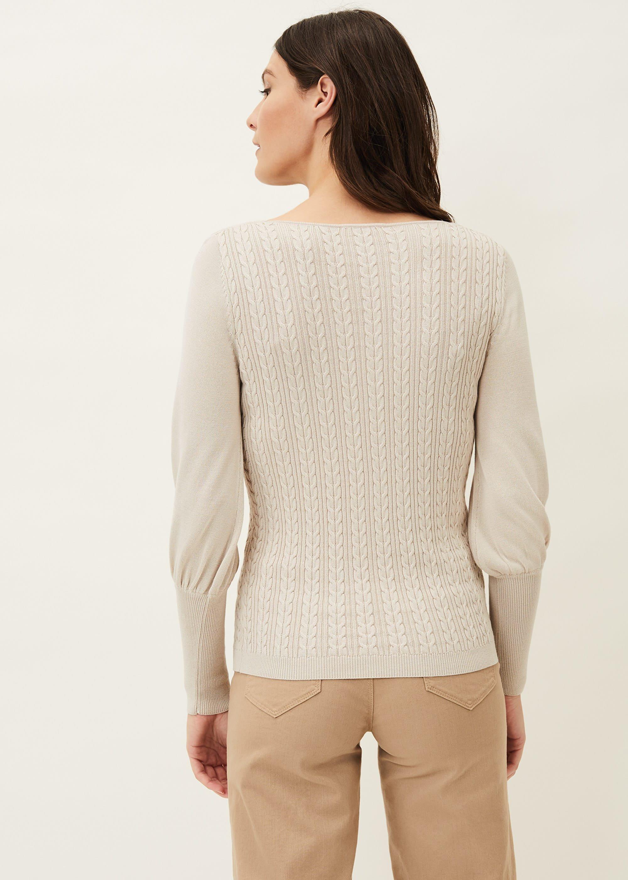 Lucca Square Neck Cable Knit Jumper