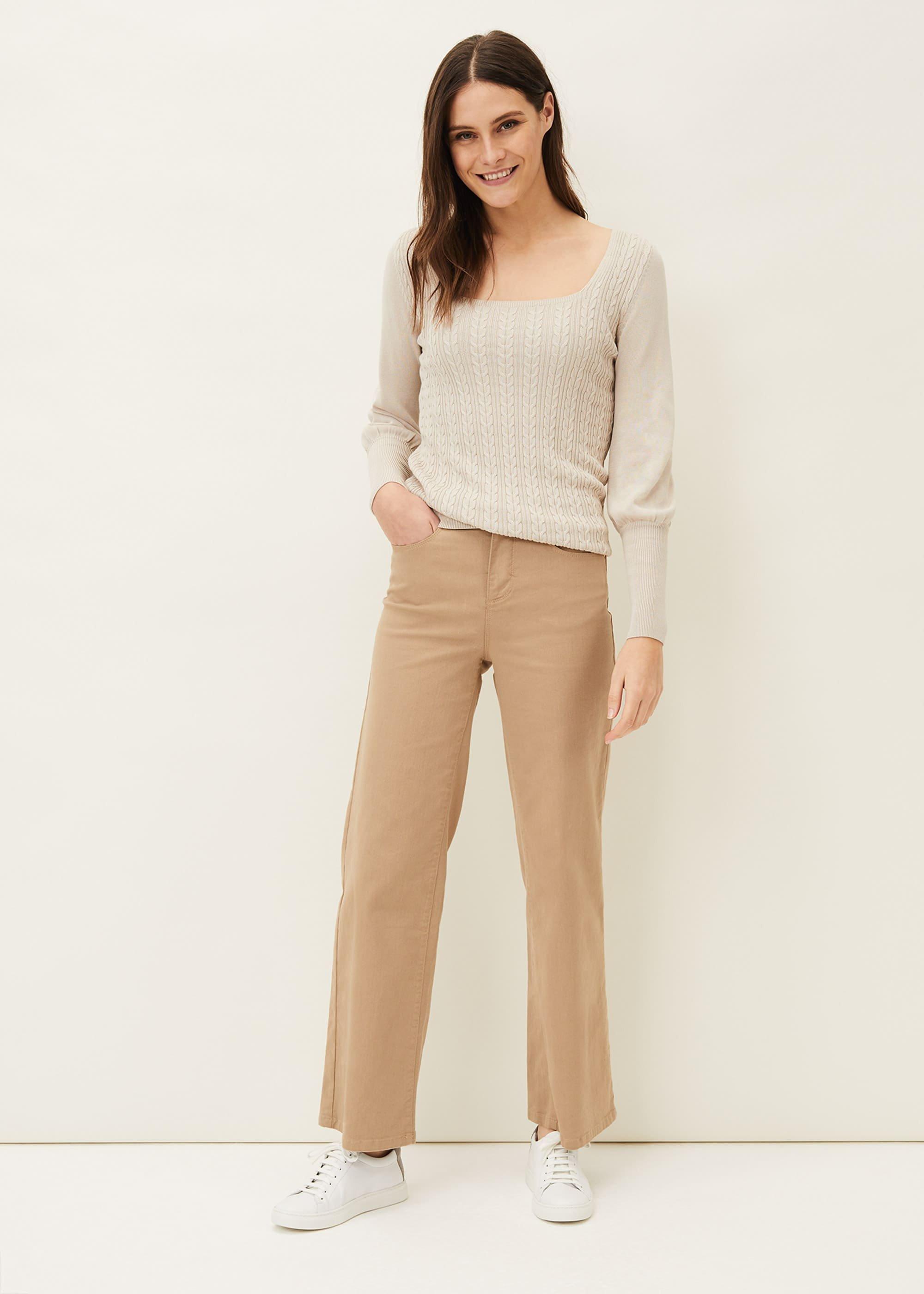 Lucca Square Neck Cable Knit Jumper