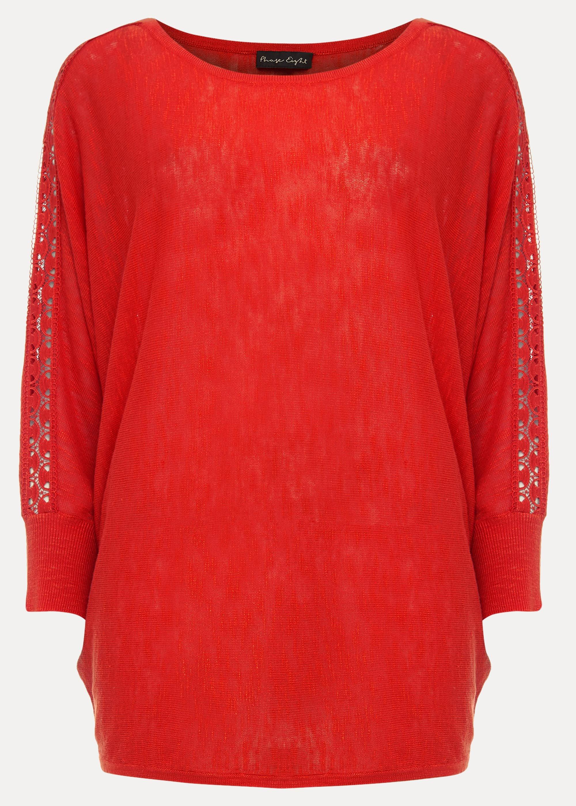 Talia Lace Trim Linen Top