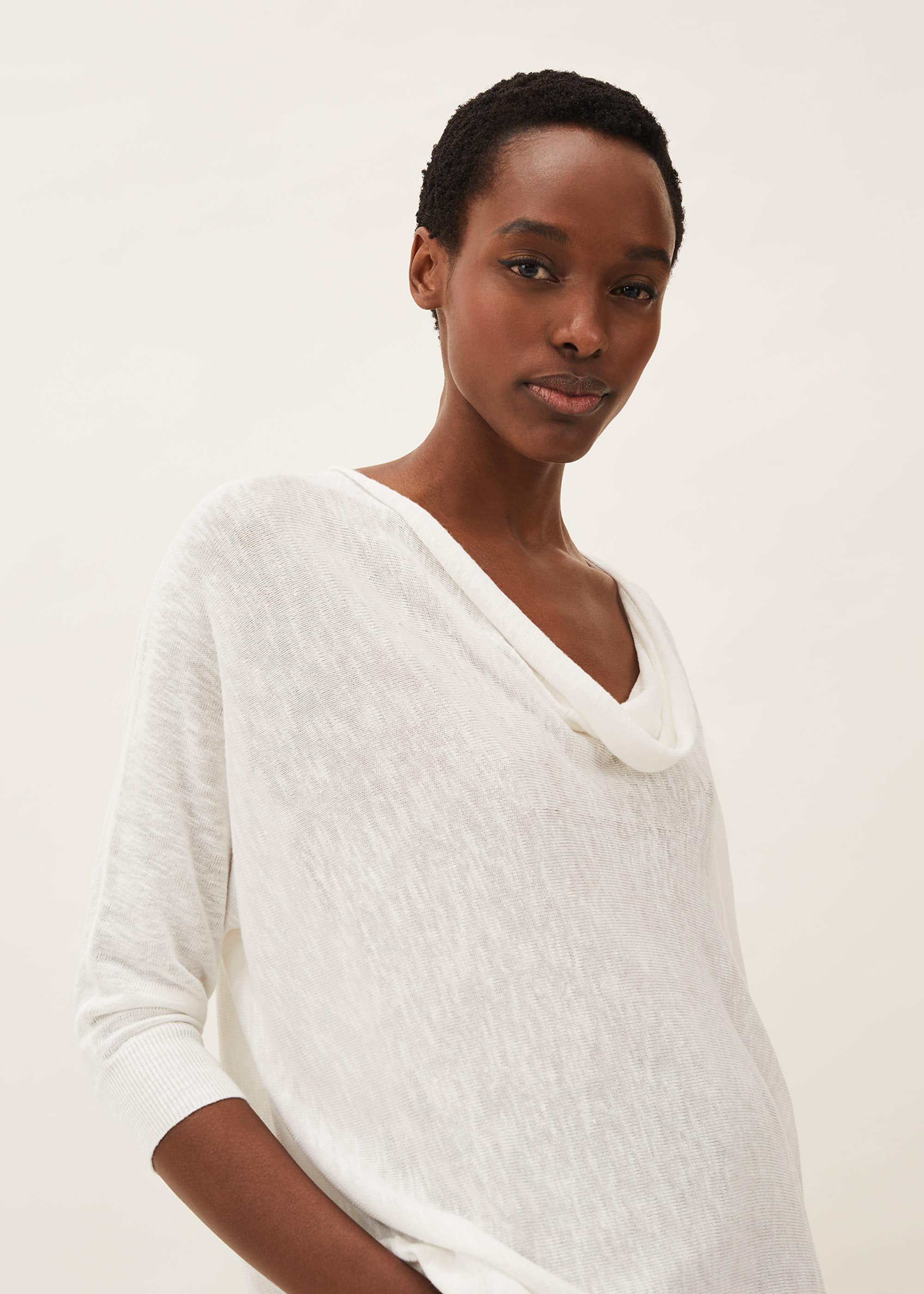 Clare Linen Cowl Neck Jumper