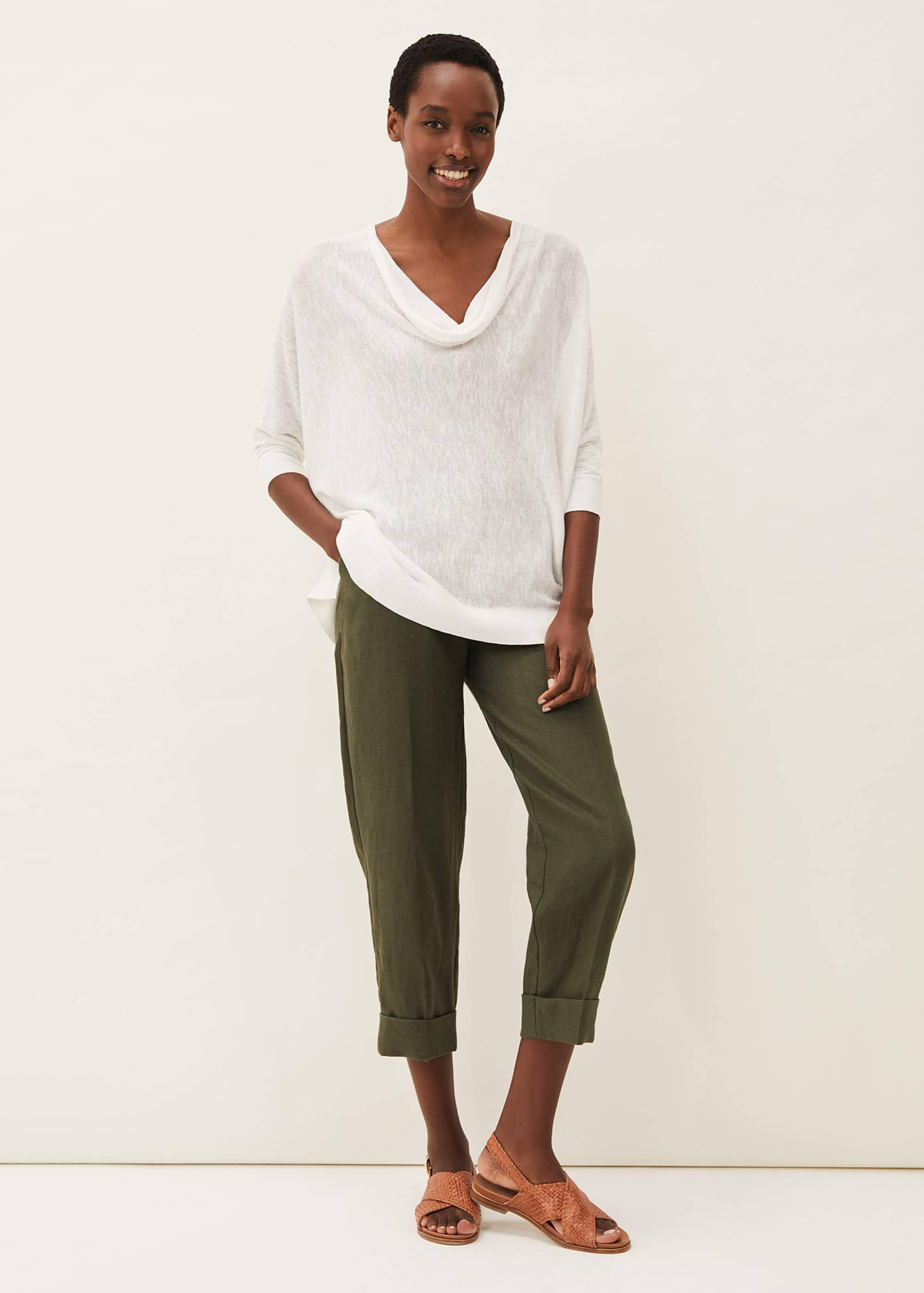 Clare Linen Cowl Neck Jumper