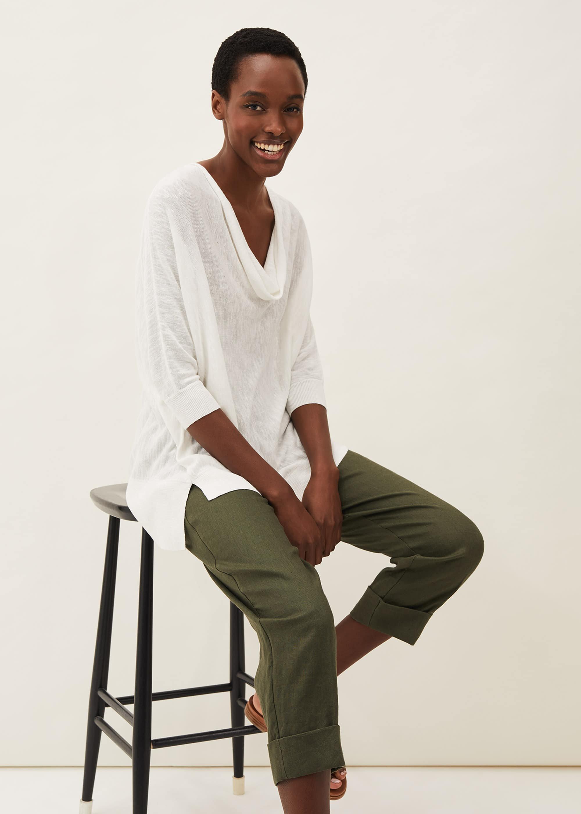 Clare Linen Cowl Neck Jumper