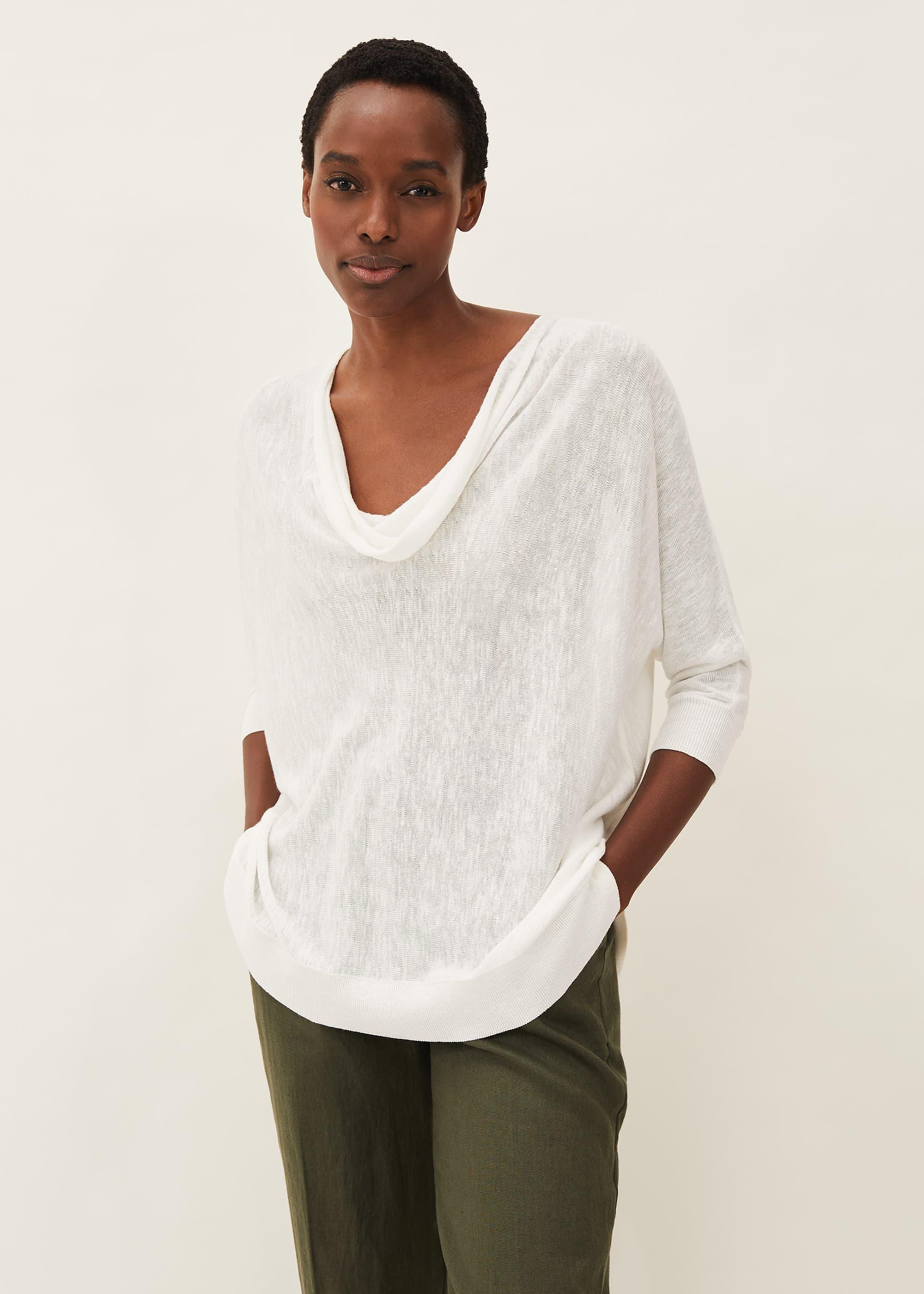 Clare Linen Cowl Neck Jumper