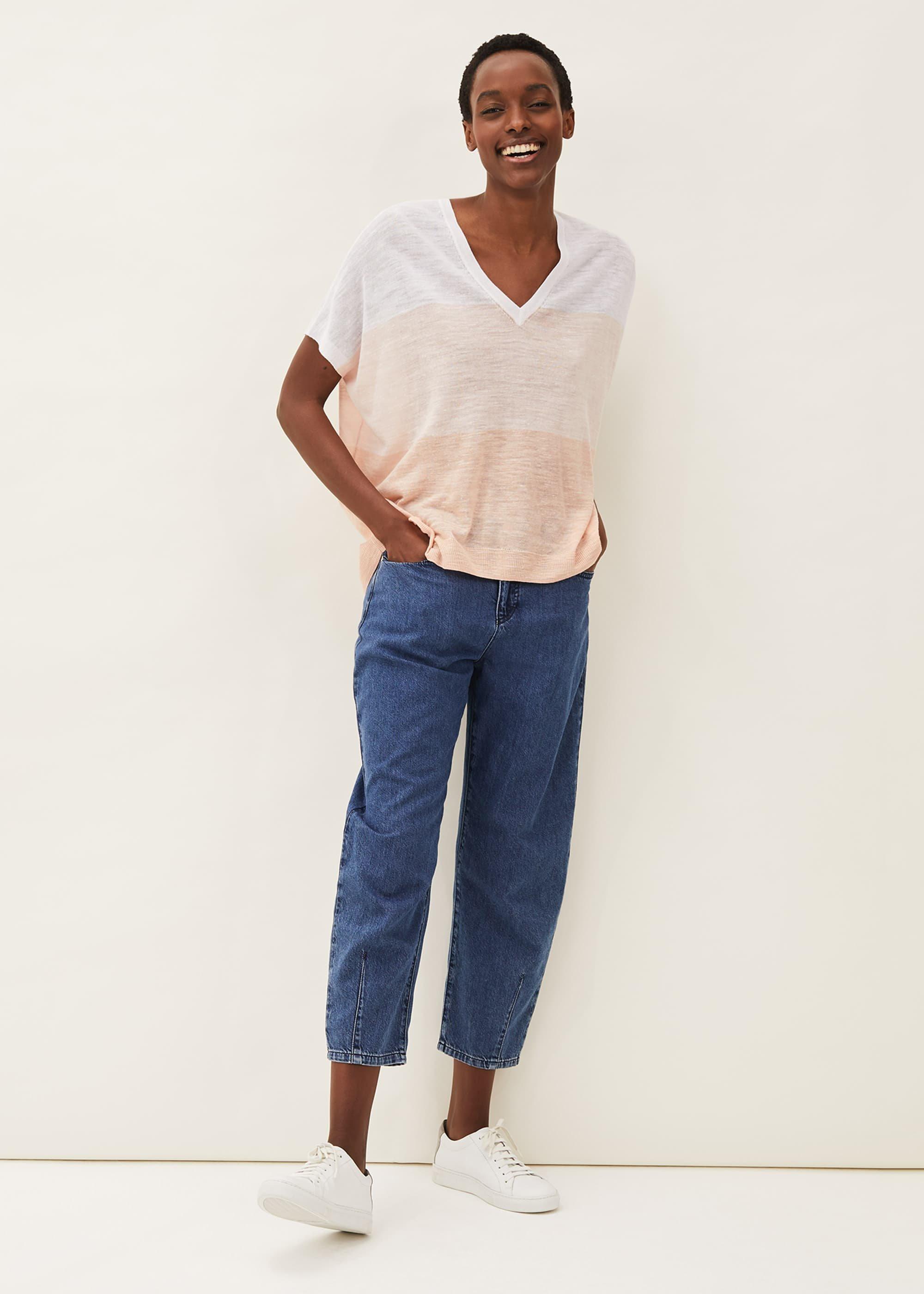 Simonea Colourblock Linen Top