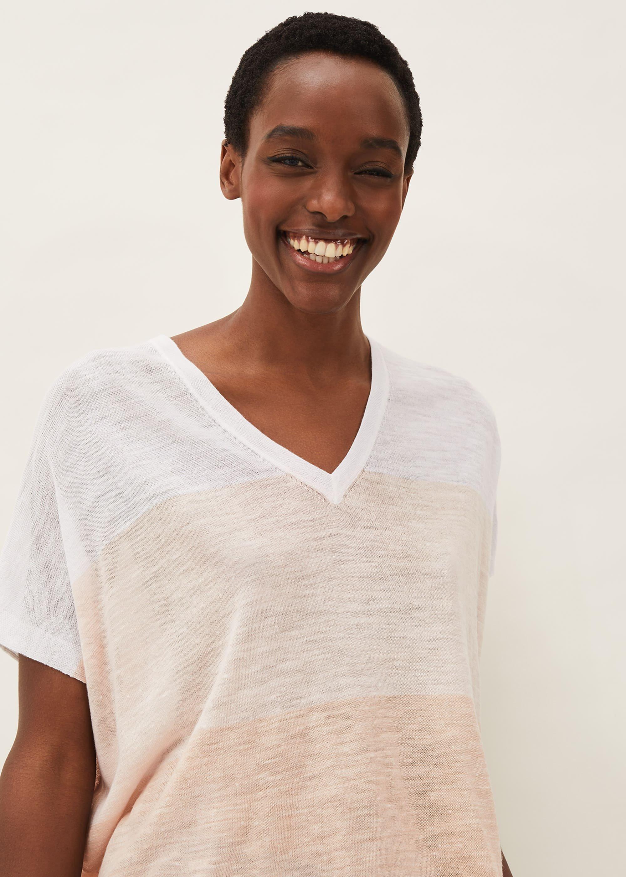 Simonea Colourblock Linen Top
