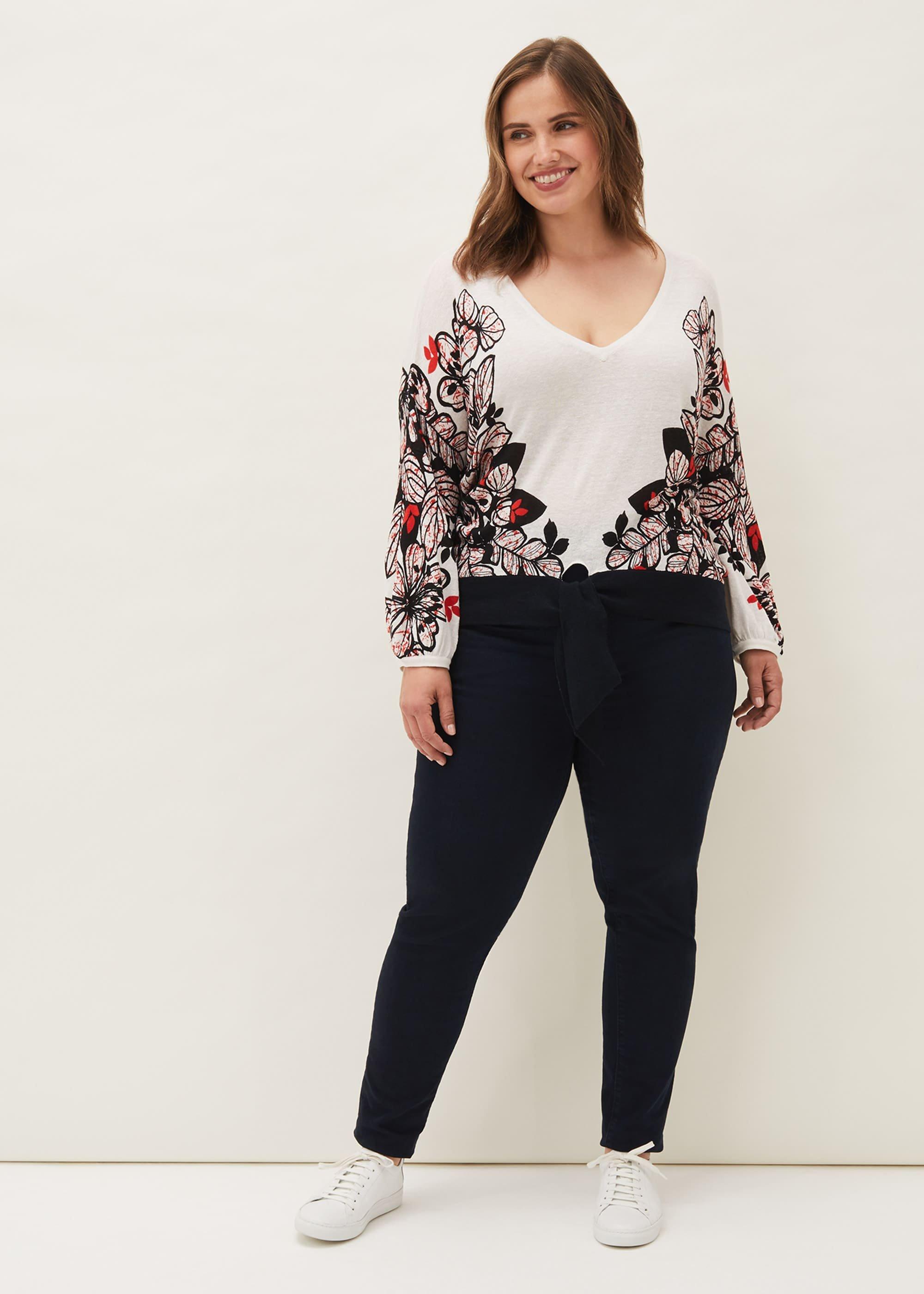 Pearla Tie Front Linen Blend Jumper