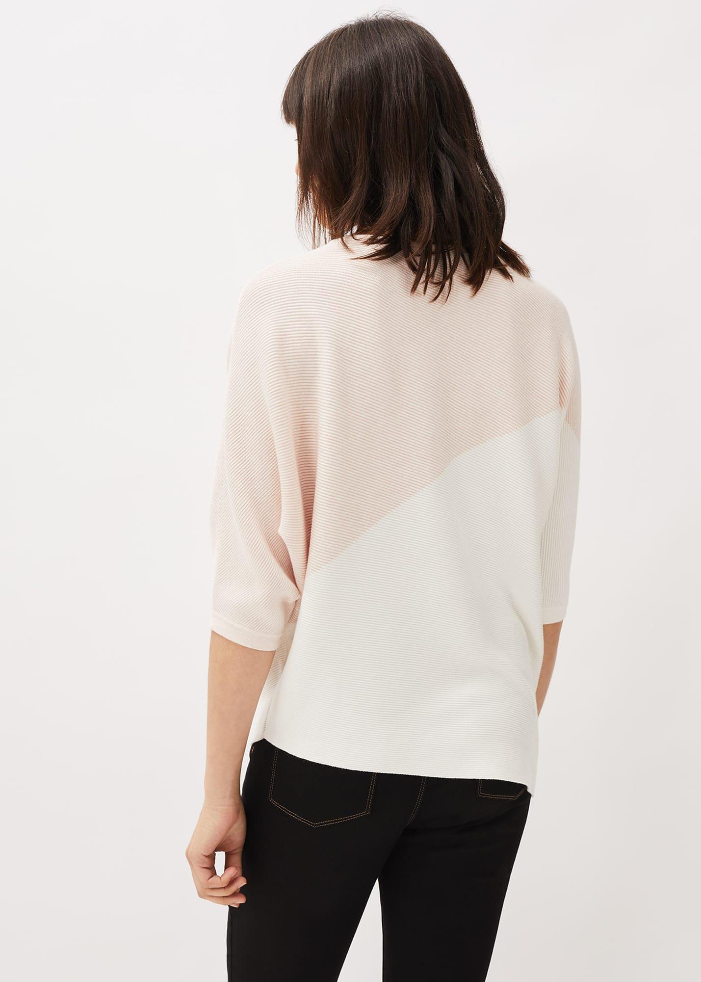 Bethanie Colourblock Ribbed Asymmetric Hem Jumper