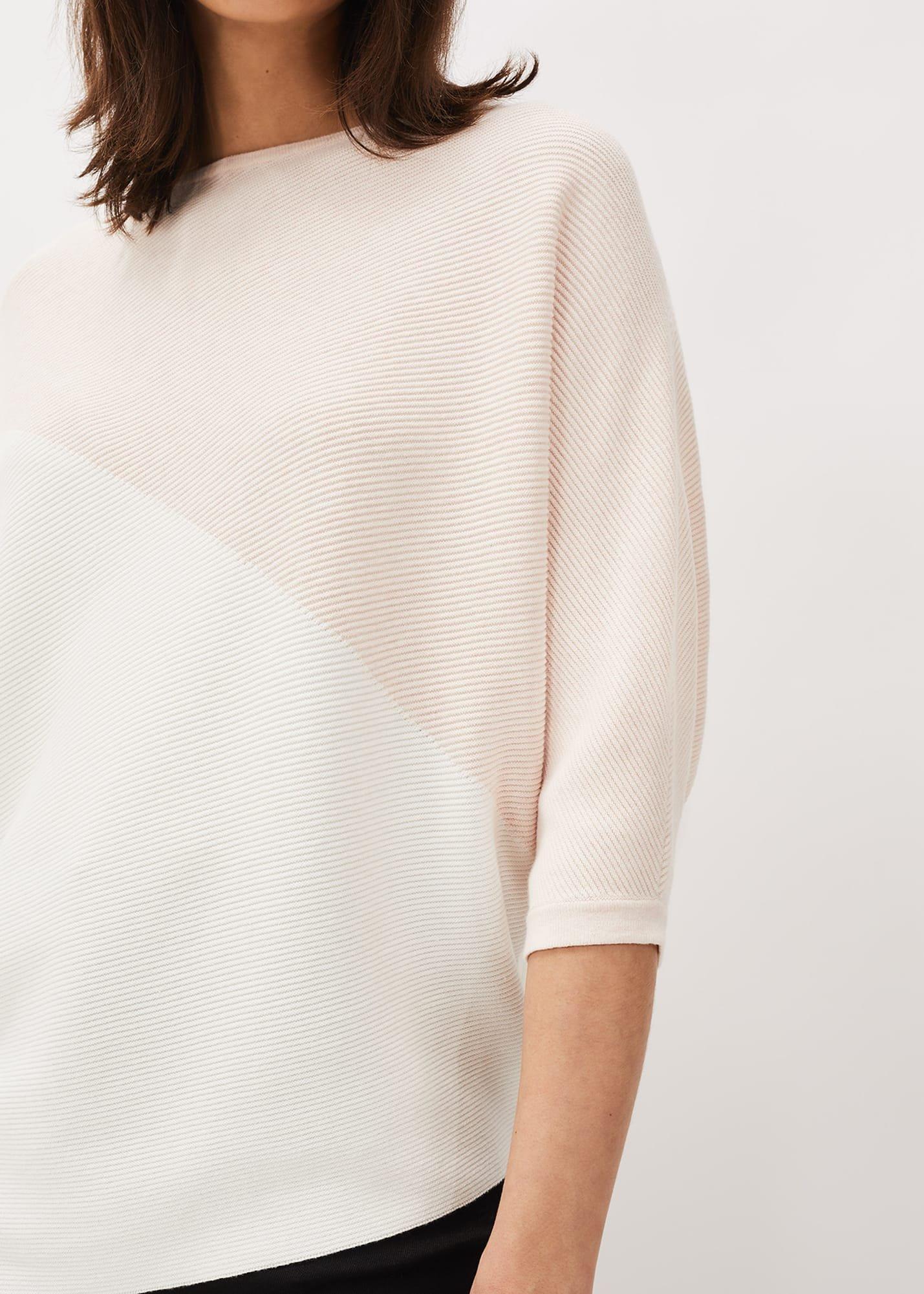 Bethanie Colourblock Ribbed Asymmetric Hem Jumper