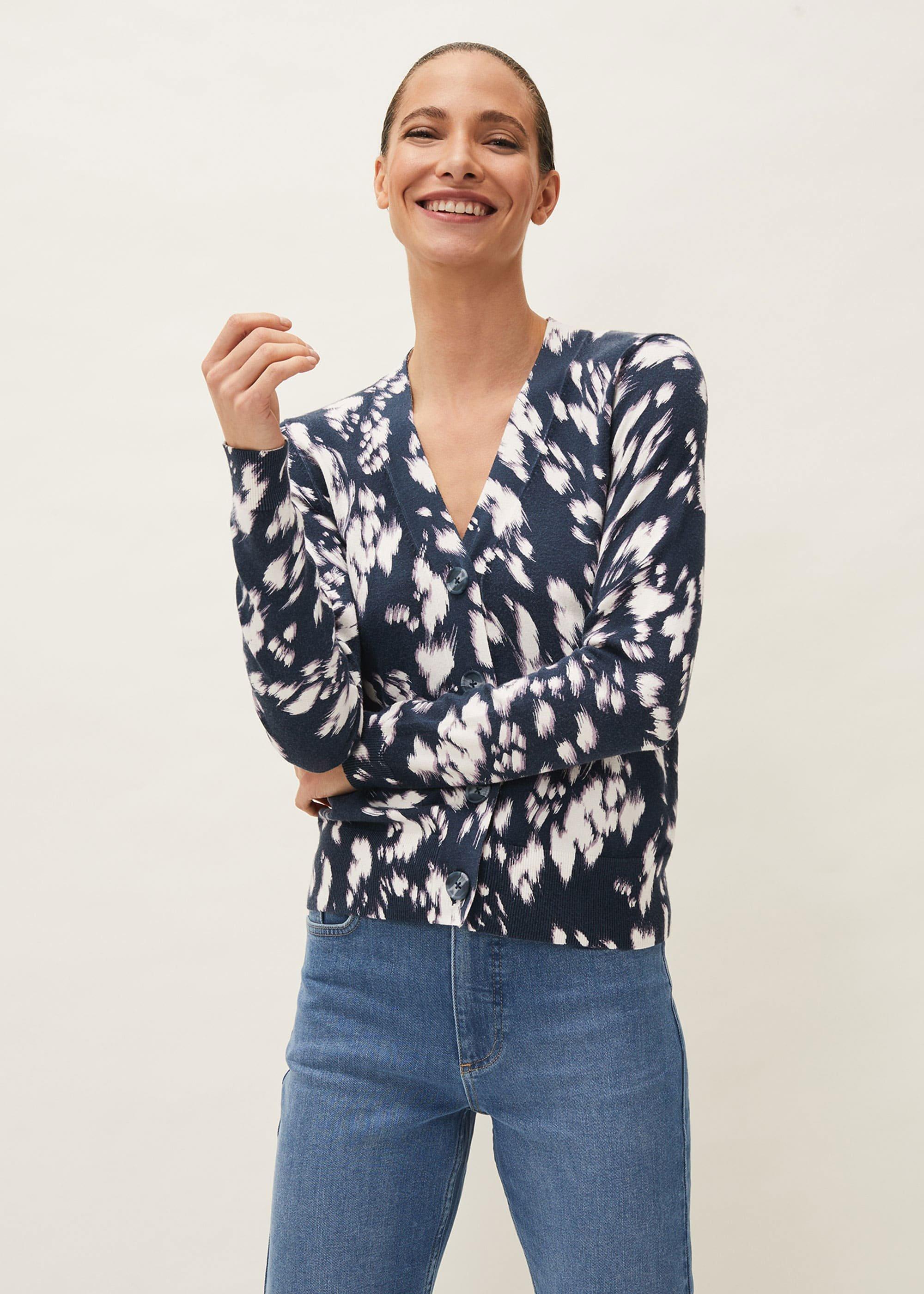 Camille Abstract Print Cardigan