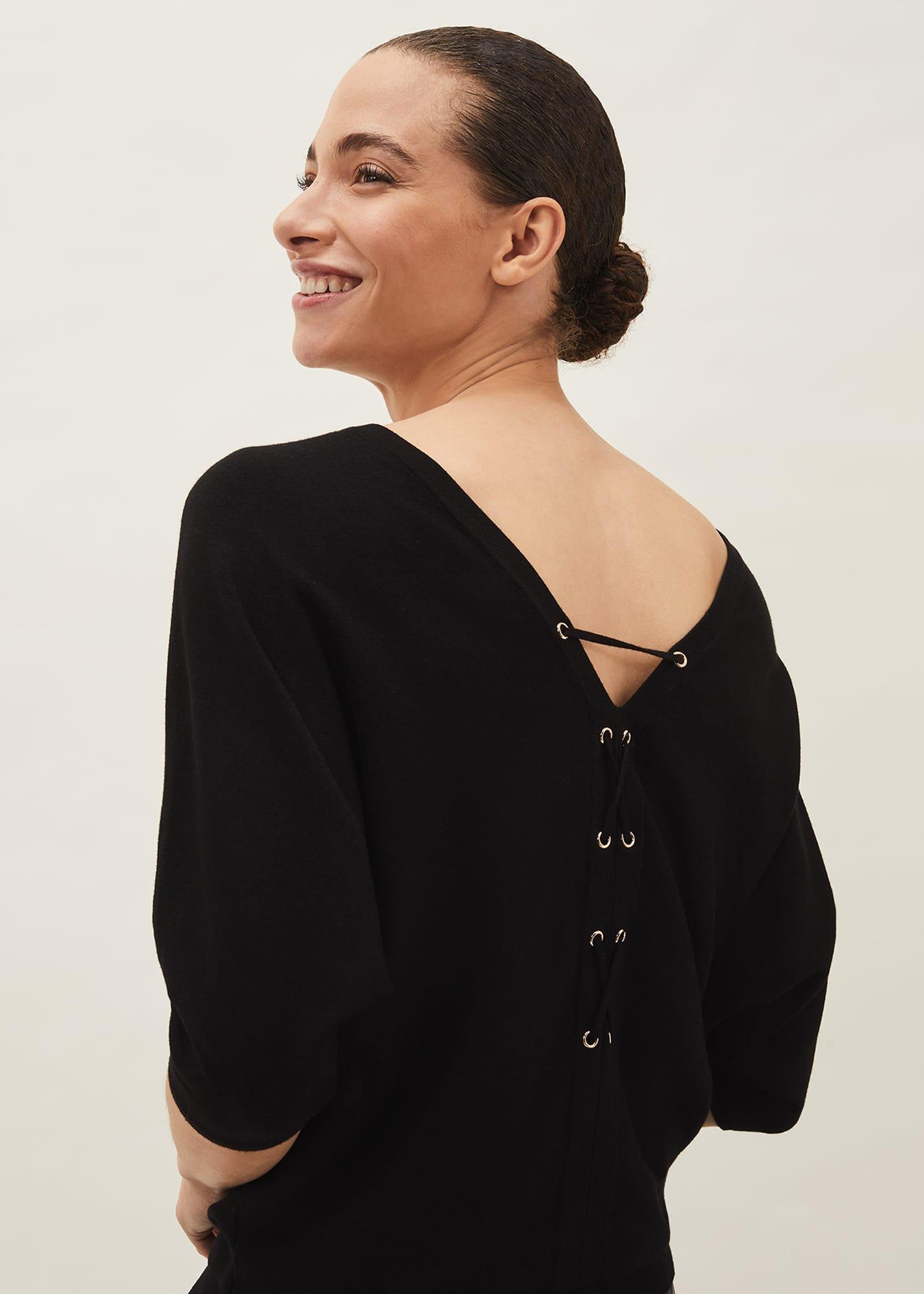 Cristine Tie Back Fine Knit Jumper