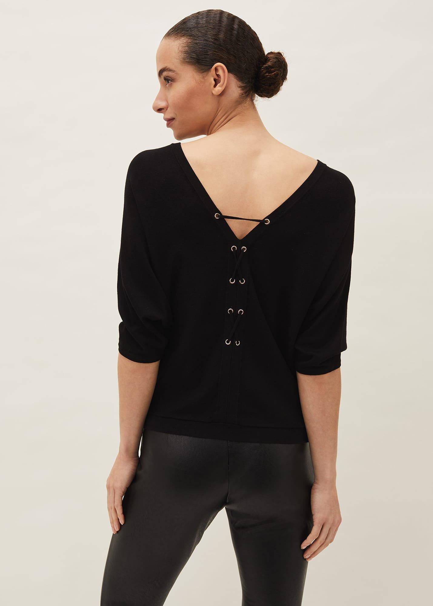 Cristine Tie Back Fine Knit Jumper