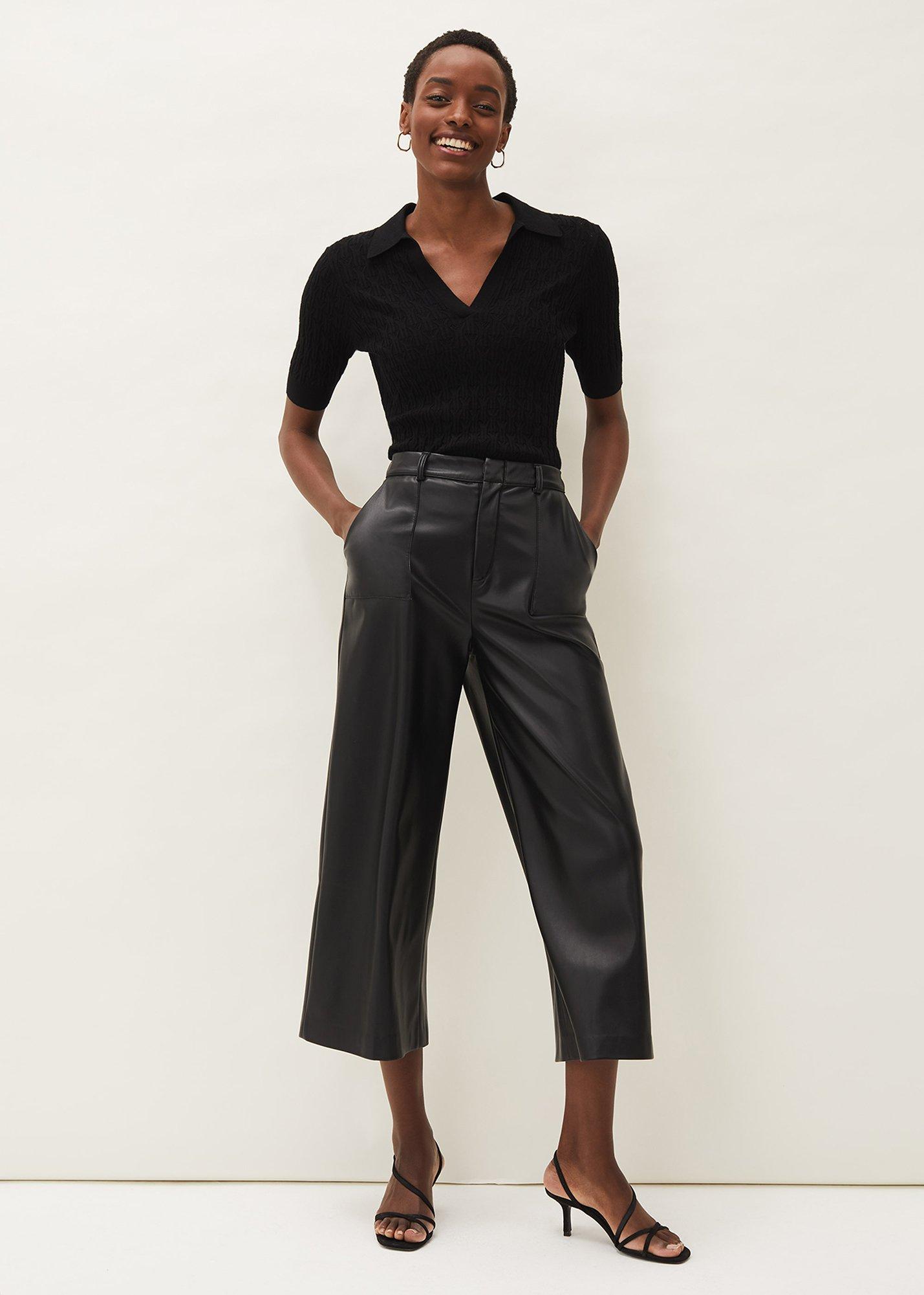 Sue Ribbed Polo Neck Top