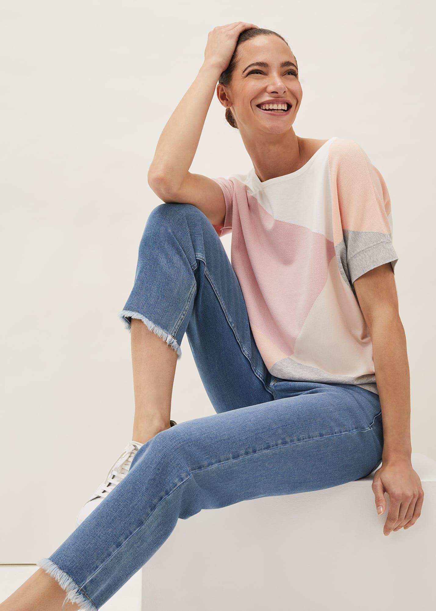 Leana Colourblock Fine Knit Jumper