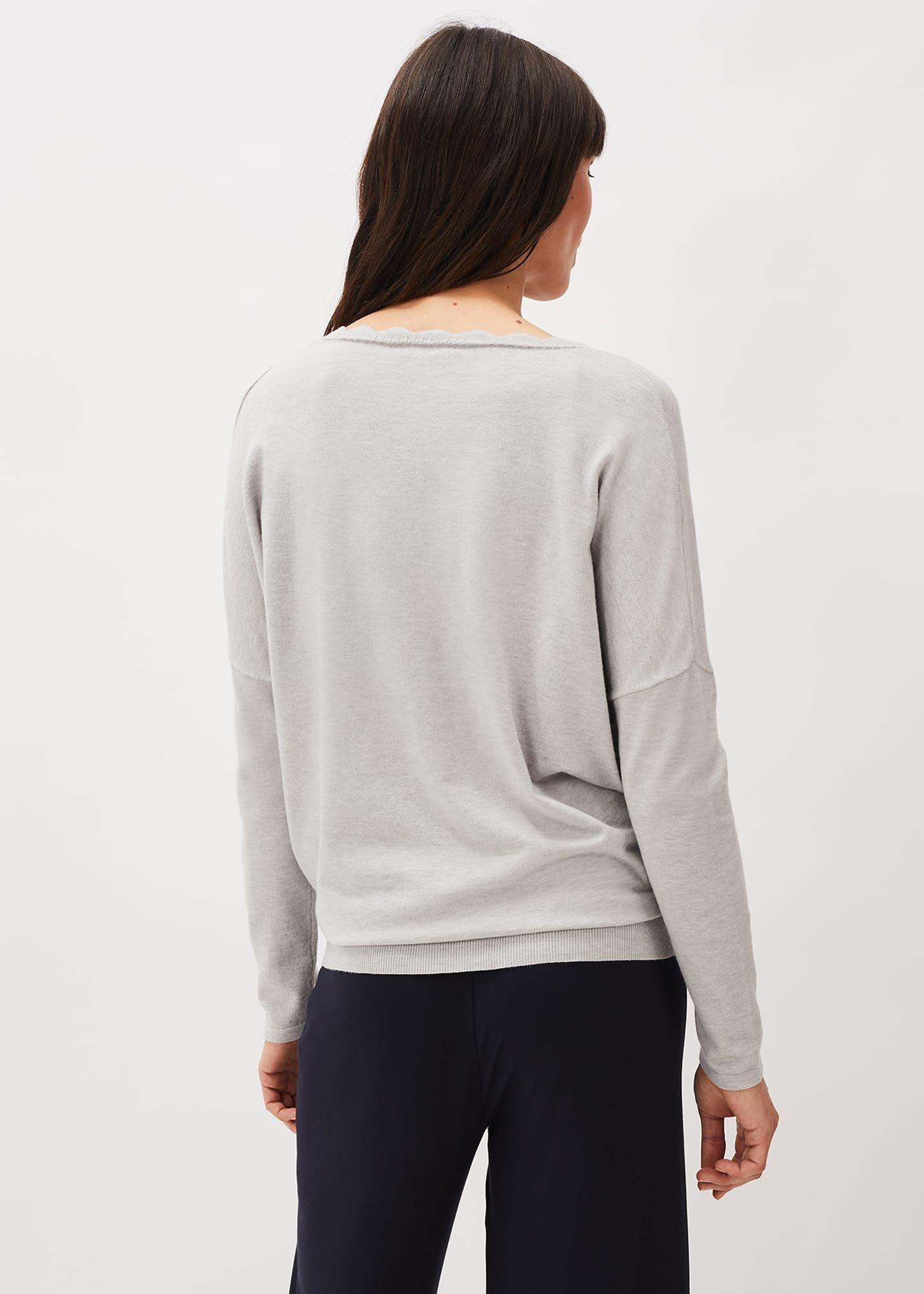 Dua Fine Knit V-Neck Jumper