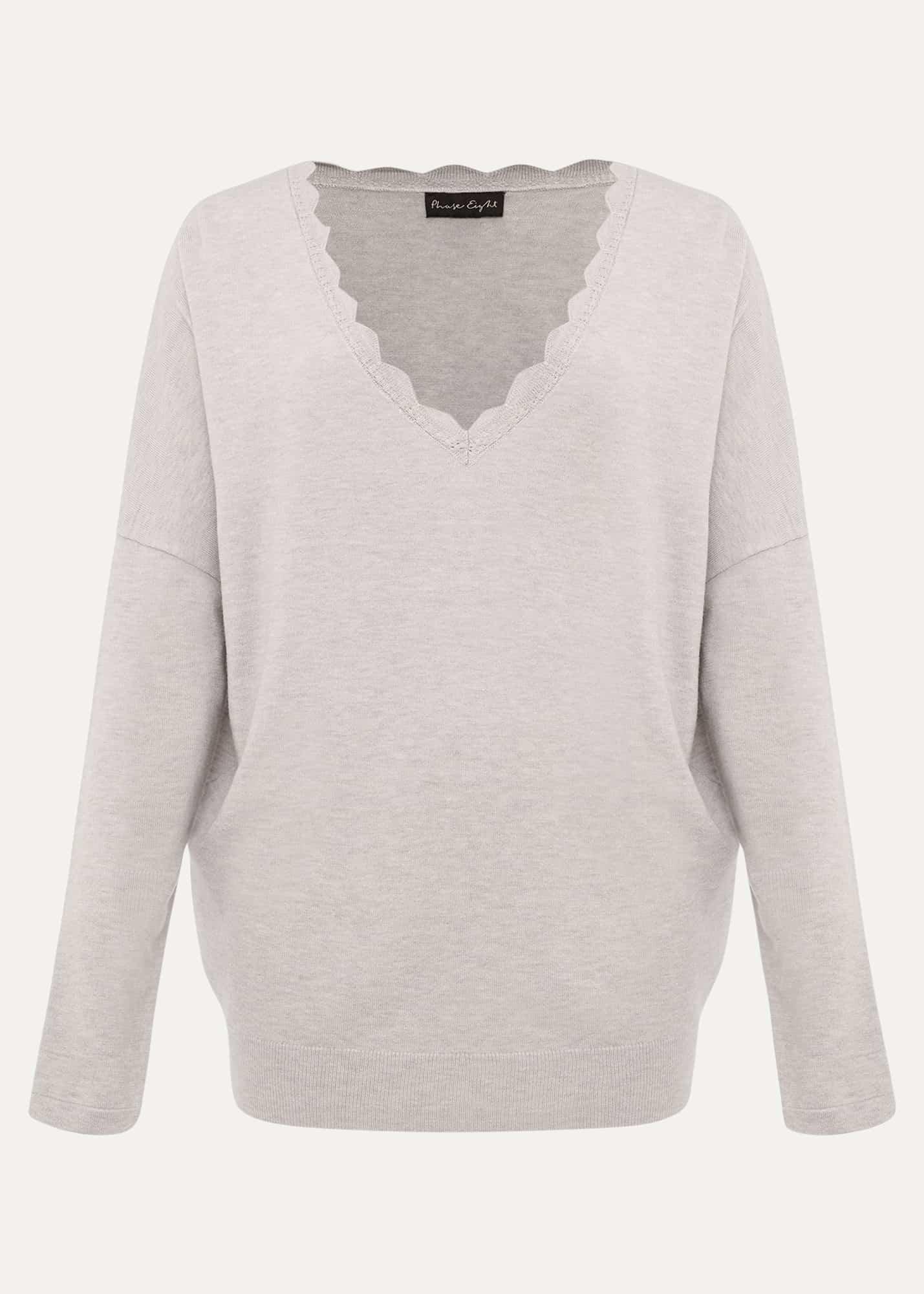 Dua Fine Knit V-Neck Jumper