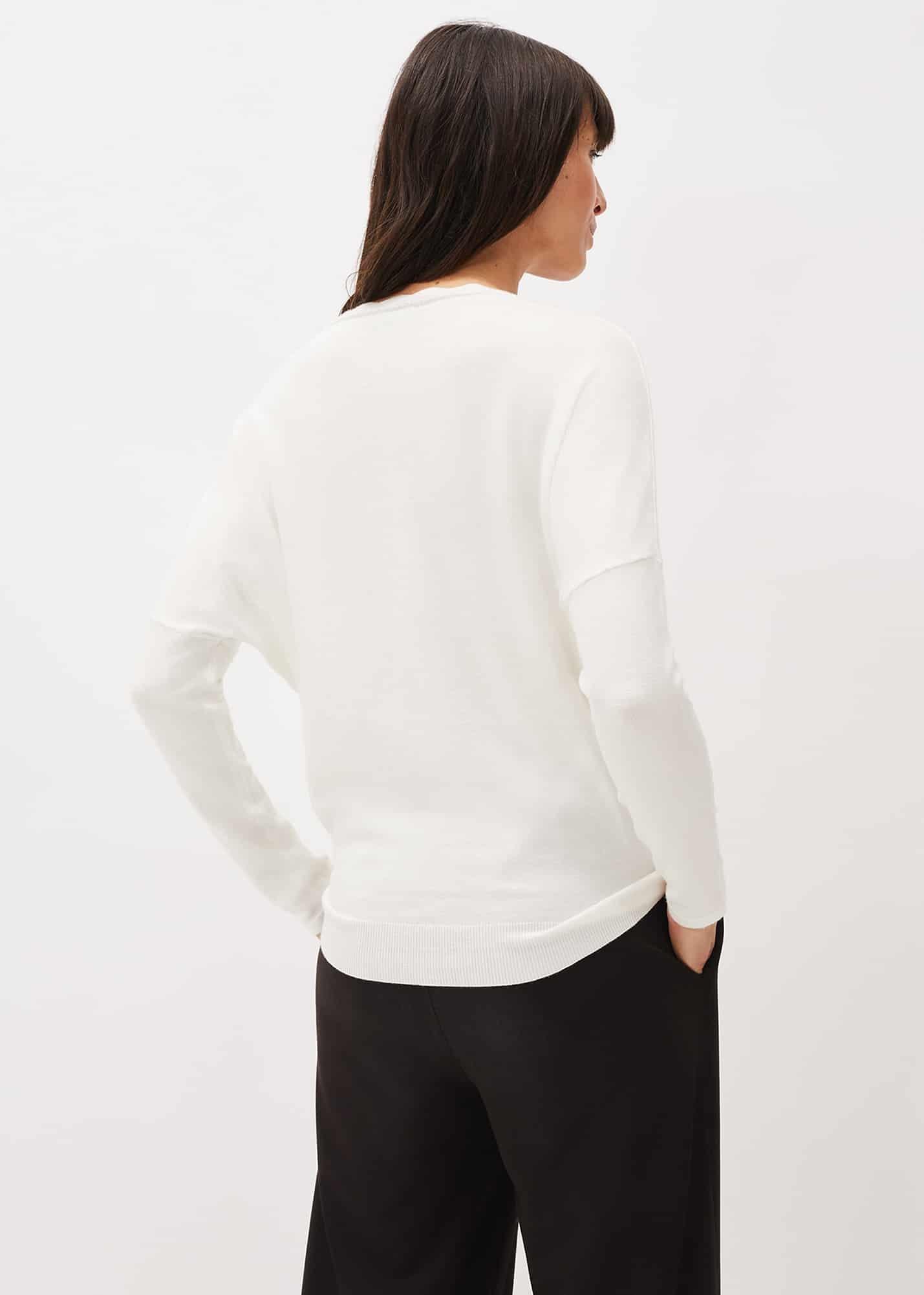 Dua Fine Knit V-Neck Jumper