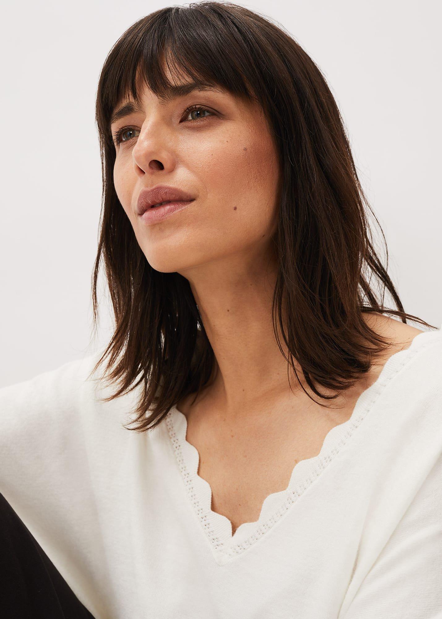 Dua Fine Knit V-Neck Jumper