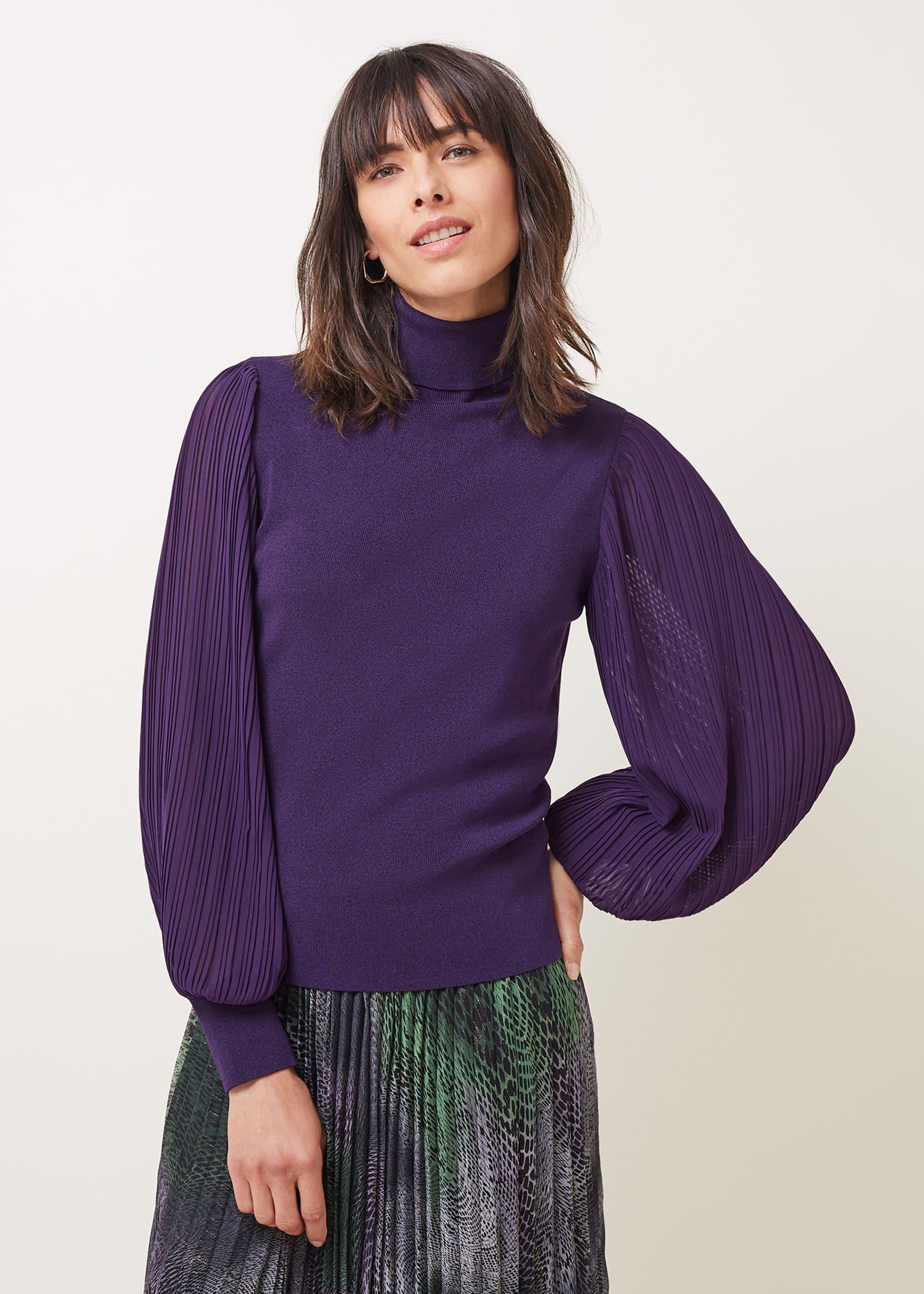 Everley Pleat Sleeve Fine Knit Jumper